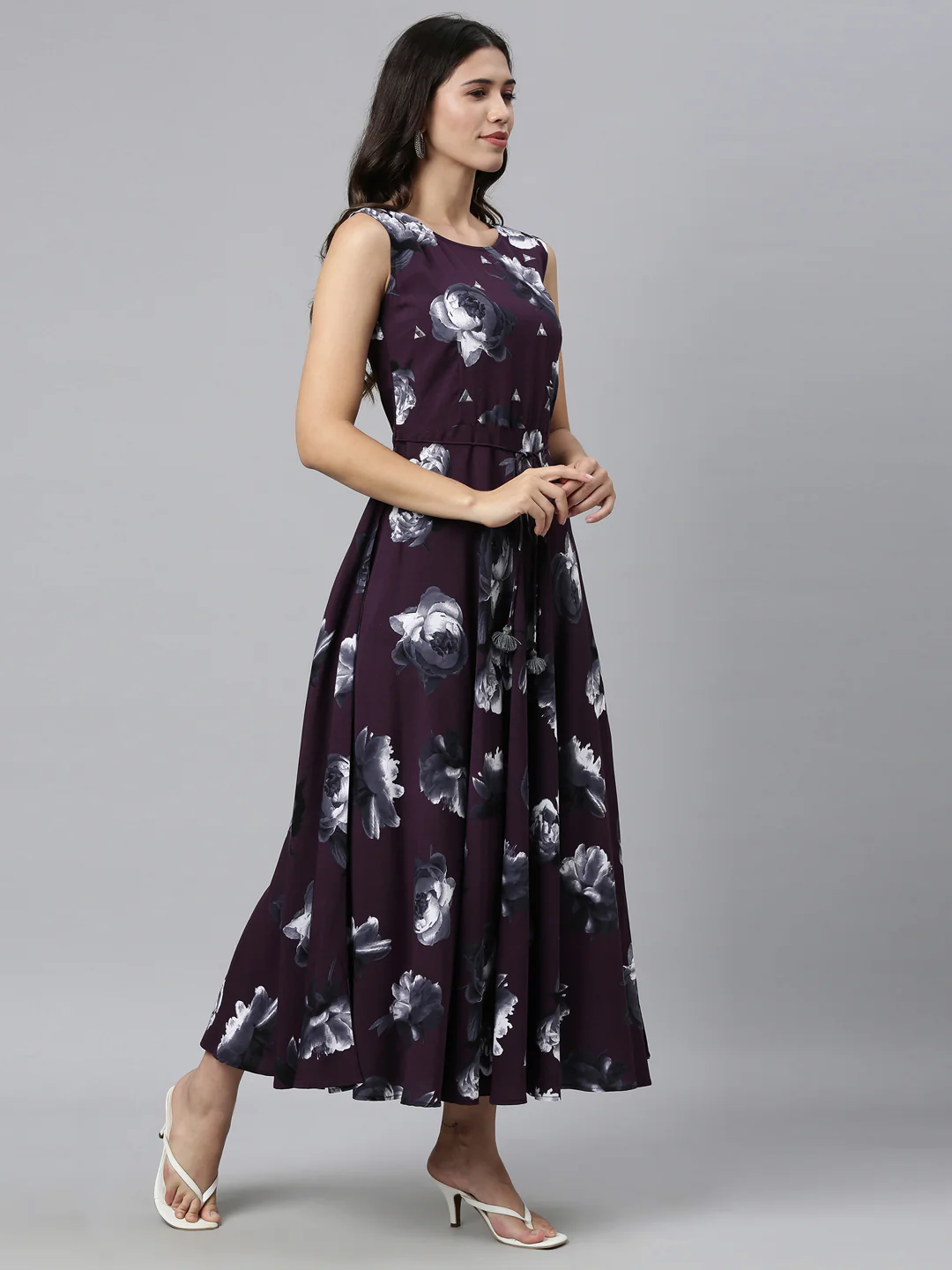 Neerus Purple Color Rayon Fabric Kurta
