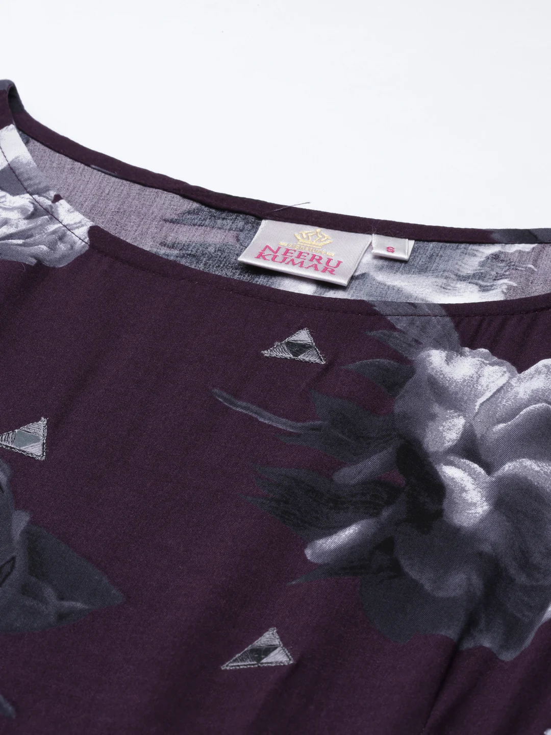 Neerus Purple Color Rayon Fabric Kurta - Image 6