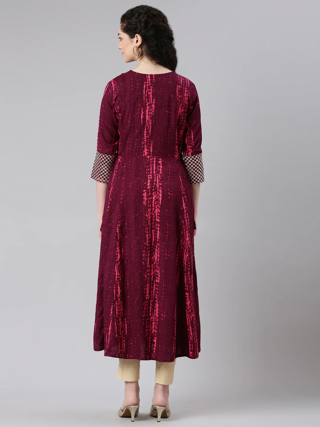Neerus Purple Embellished Maxi Dresses - Image 3