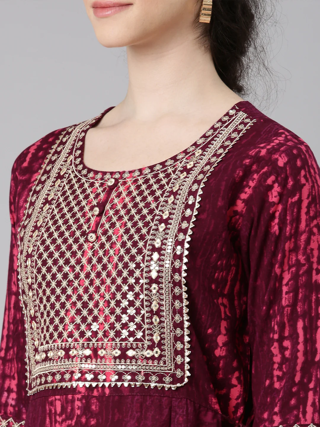 Neerus Purple Embellished Maxi Dresses - Image 4
