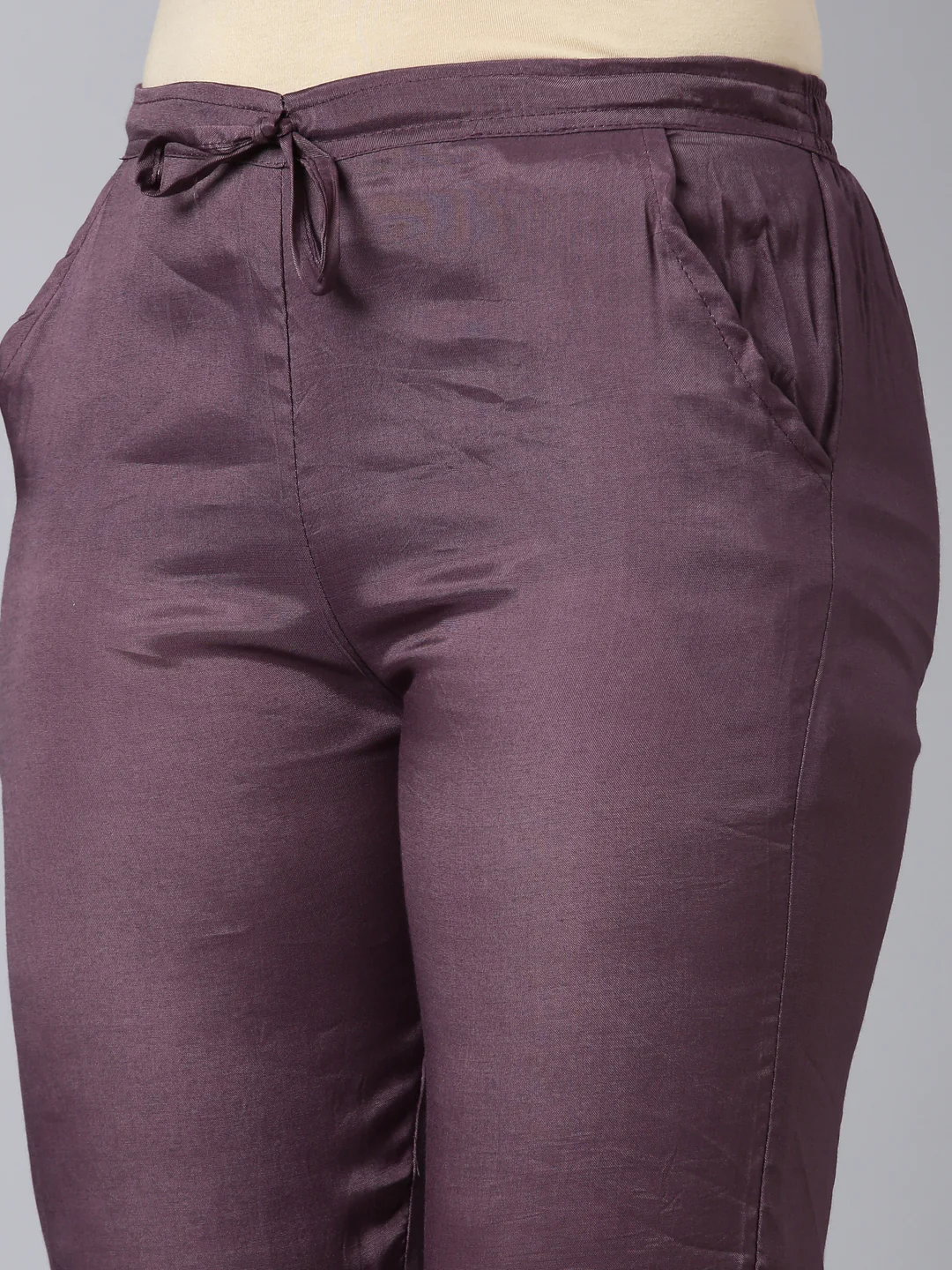 Neerus Purple Pleated Straight Floral Kurta And Trousers With Dupatta - Image 6