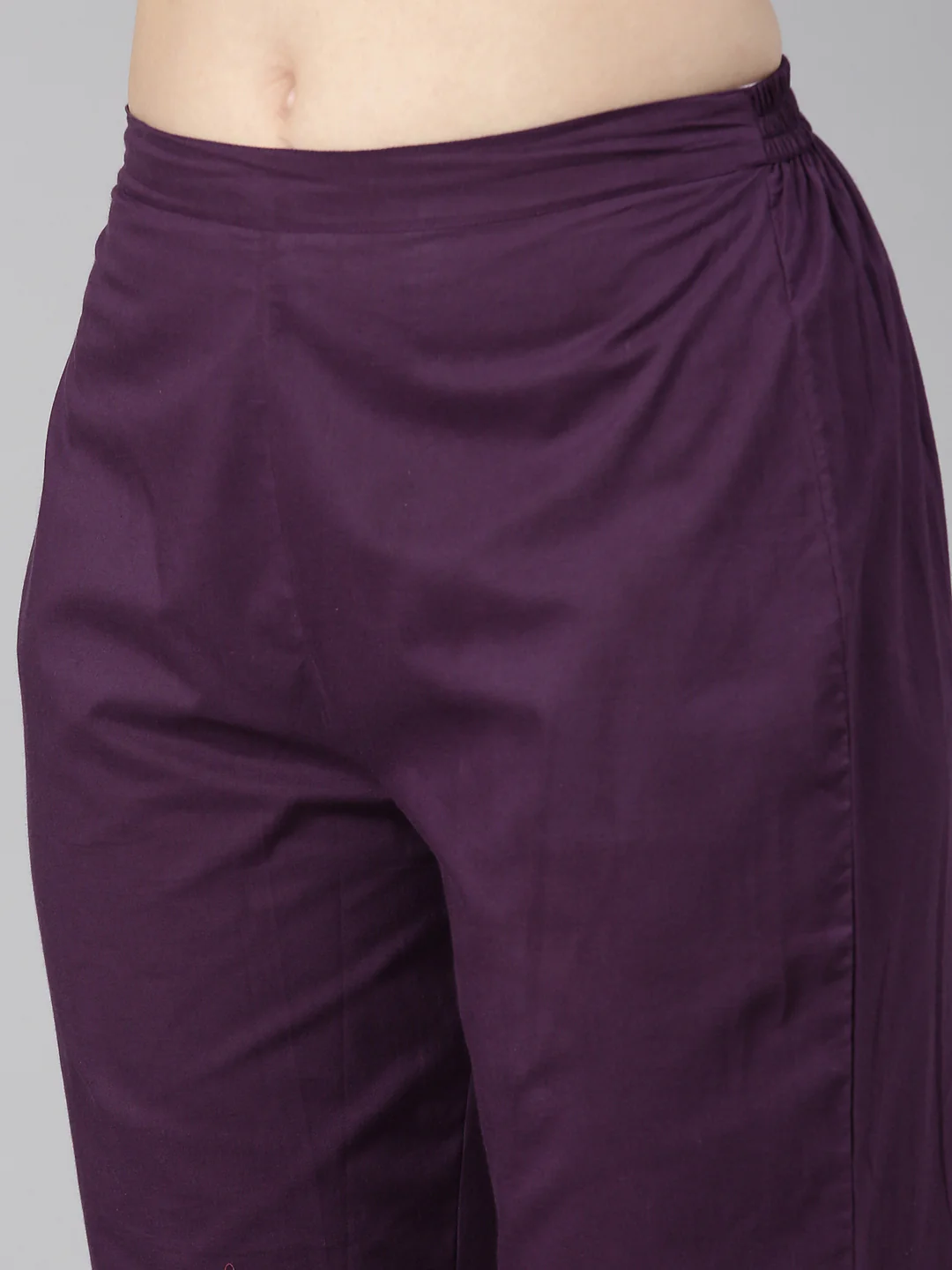 Neerus Purple Printed Straight Kurta and Trousers With Dupatta - Image 6