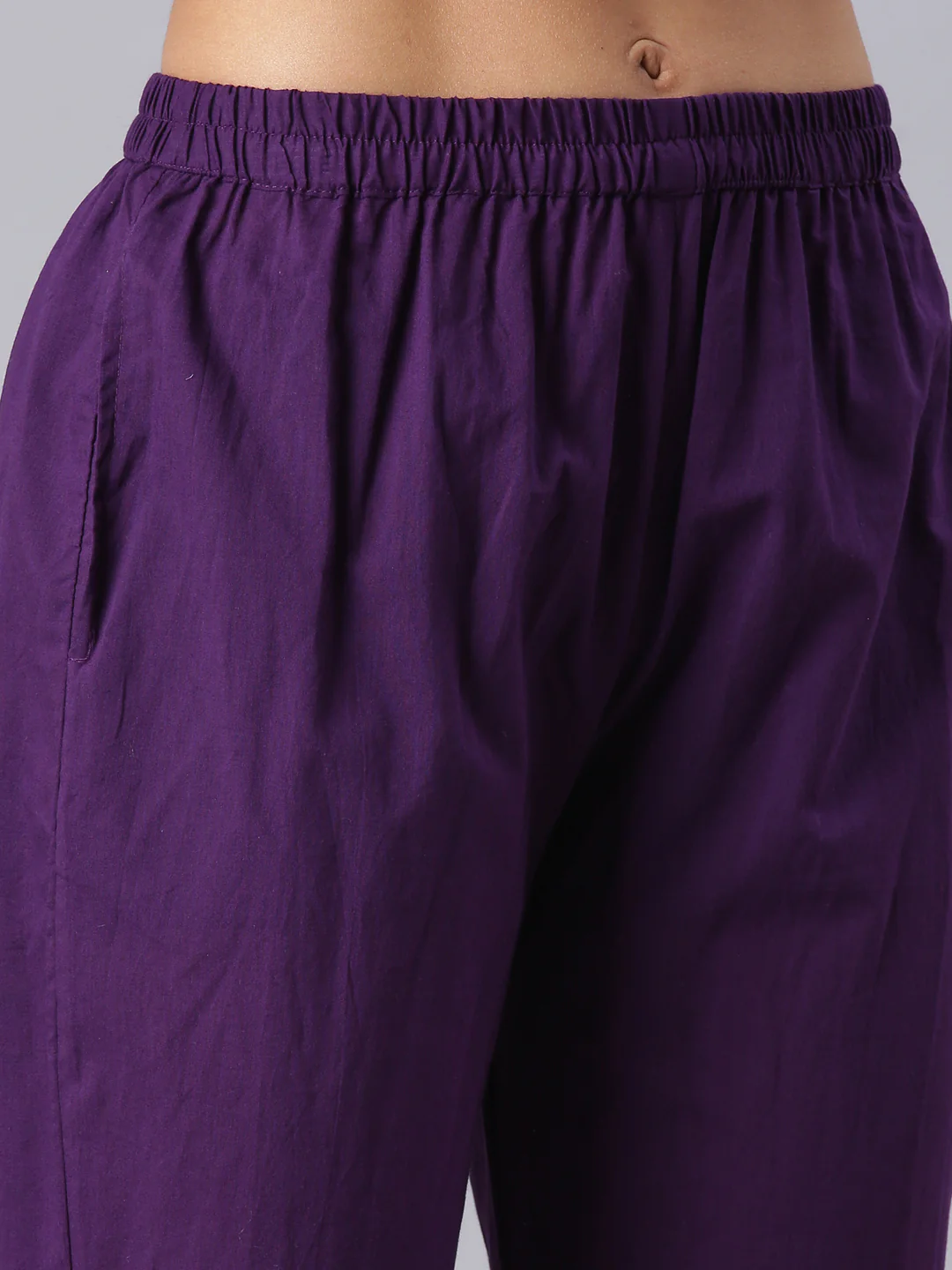 Neerus Purple Printed Straight Kurta And Trousers With Dupatta - Image 6