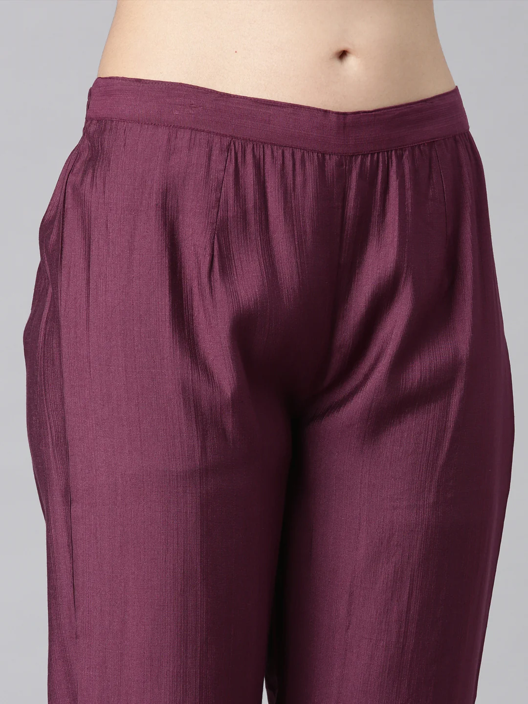 Neerus Purple Printed Straight Kurta and Trousers With Dupatta - Image 6