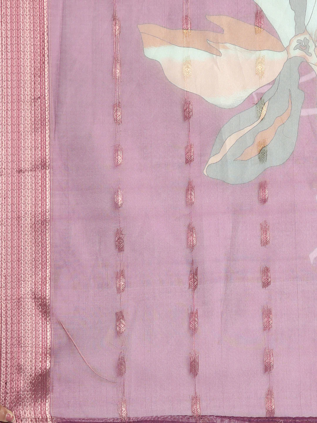Neerus Purple Printed Straight Kurta and Trousers With Dupatta - Image 7