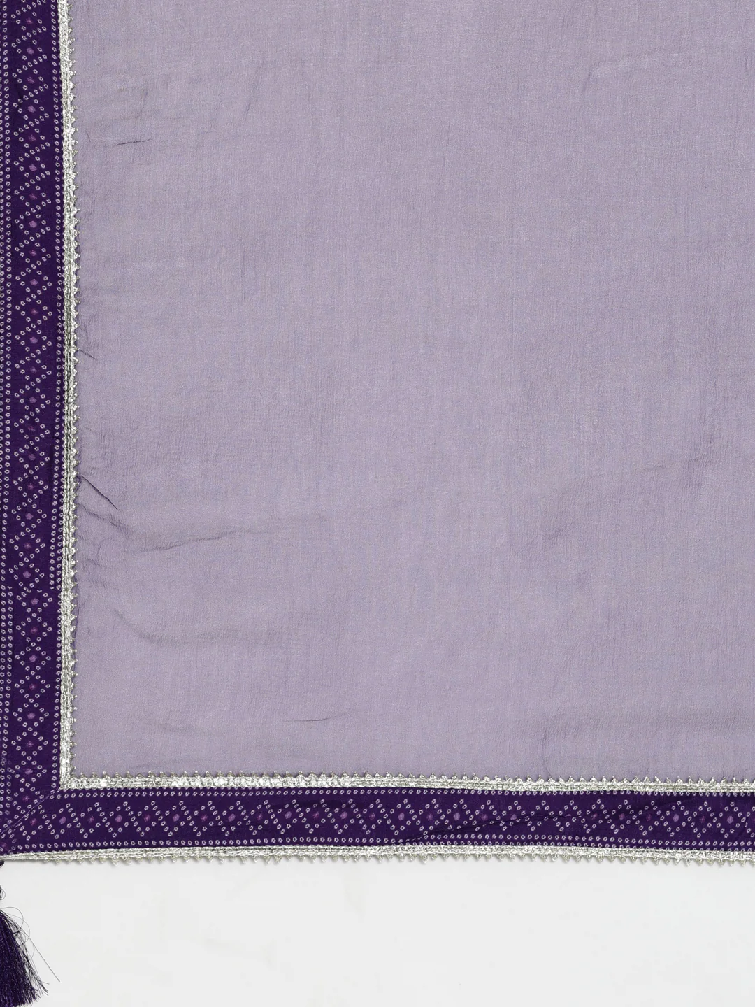 Neerus Purple Regular Calf Length Printed Kurta Solid Trousers With Dupatta - Image 6