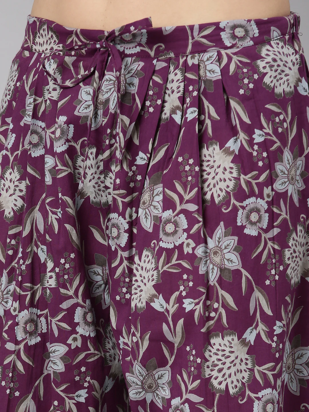 Neerus Purple Regular Straight Floral Kurta And Salwar With Dupatta - Image 6