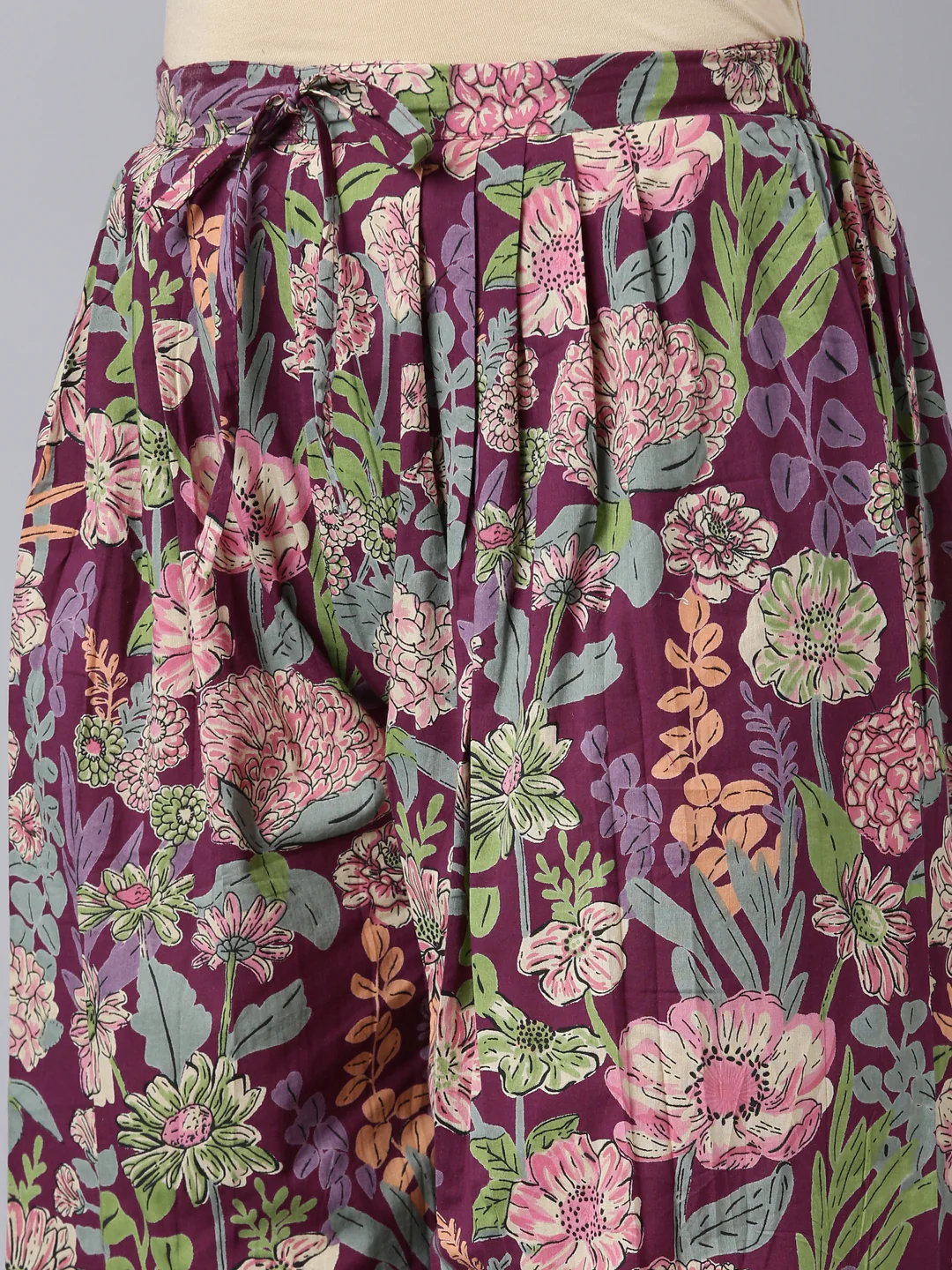Neerus Purple Regular Straight Floral Kurta And Salwar With Dupatta - Image 6