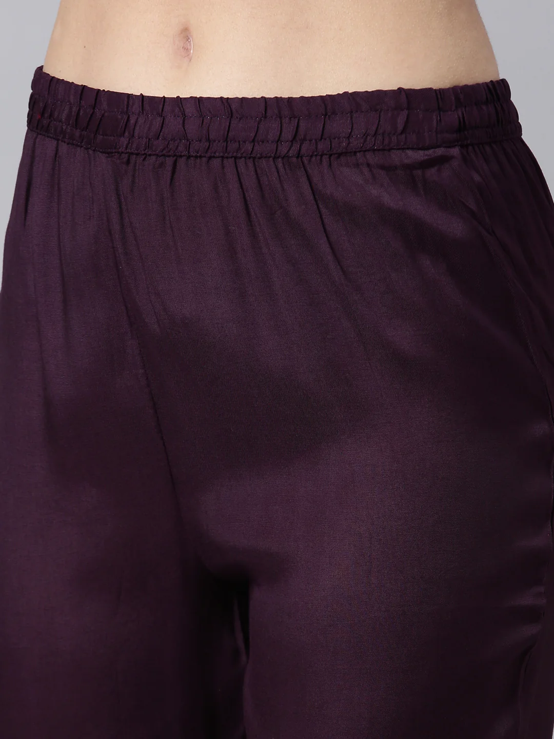 Neerus Purple Regular Straight Floral Kurta And Trousers With Dupatta - Image 6