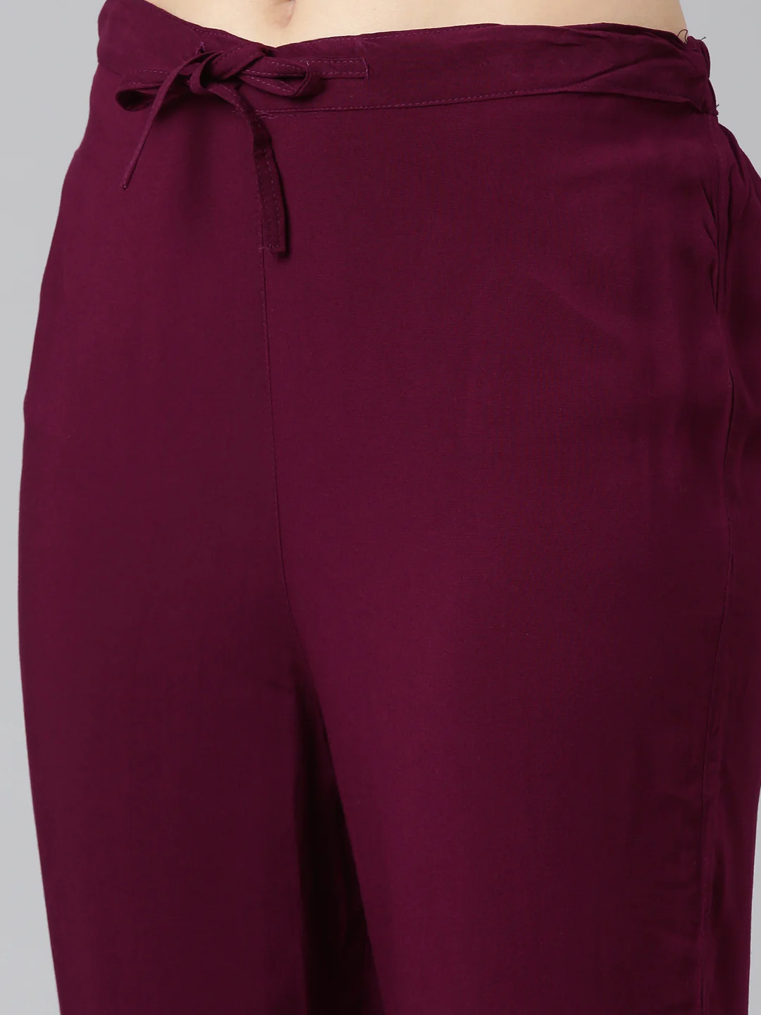 Neerus Purple Regular Straight Solid Kurta And Trousers With Dupatta - Image 6