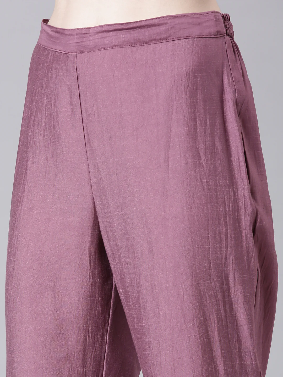 Neerus Purple Solid Straight Kurta and Trousers - Image 6
