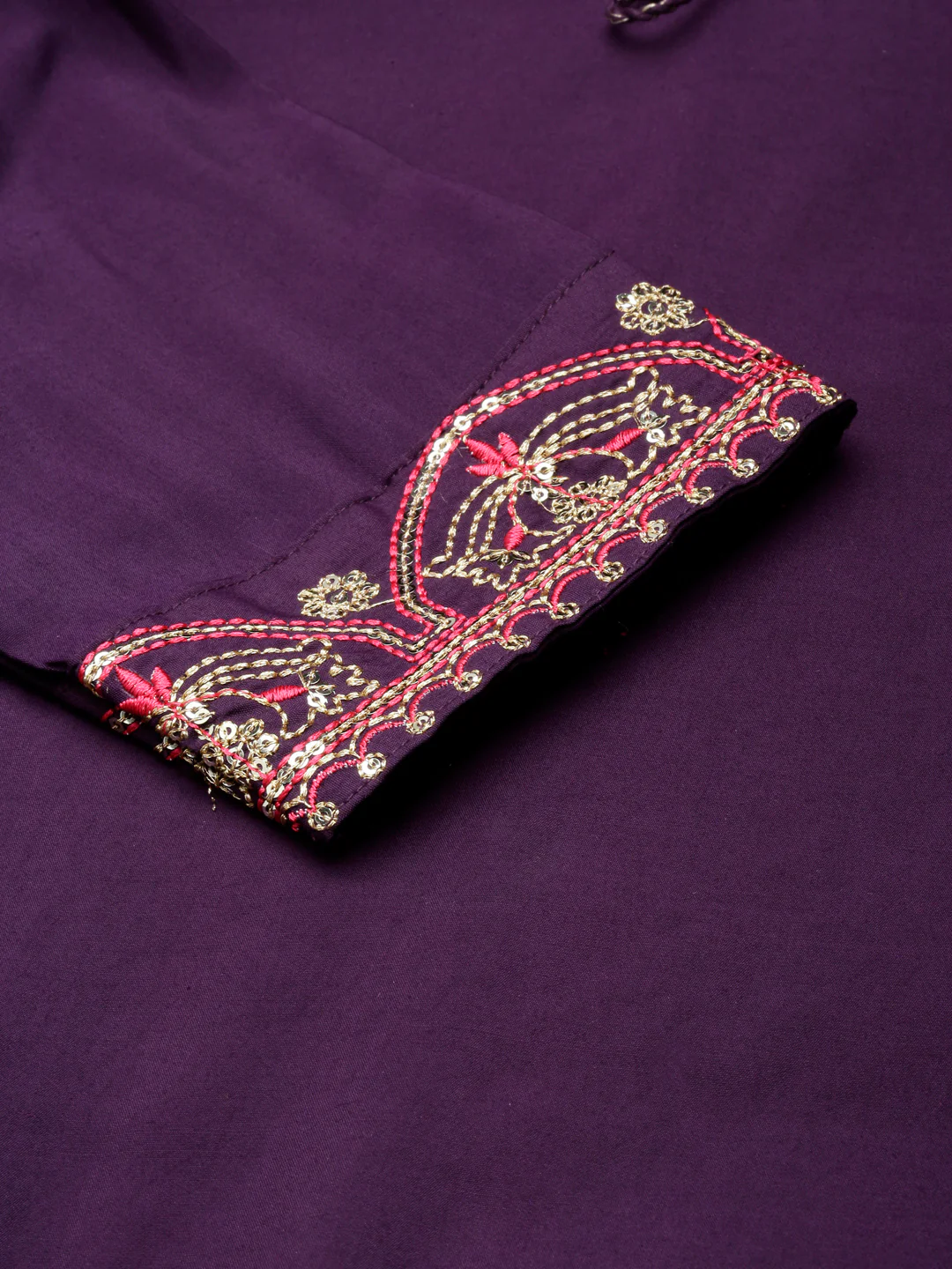 Neerus Purple Straight Casual Embellished Straight Kurta - Image 6