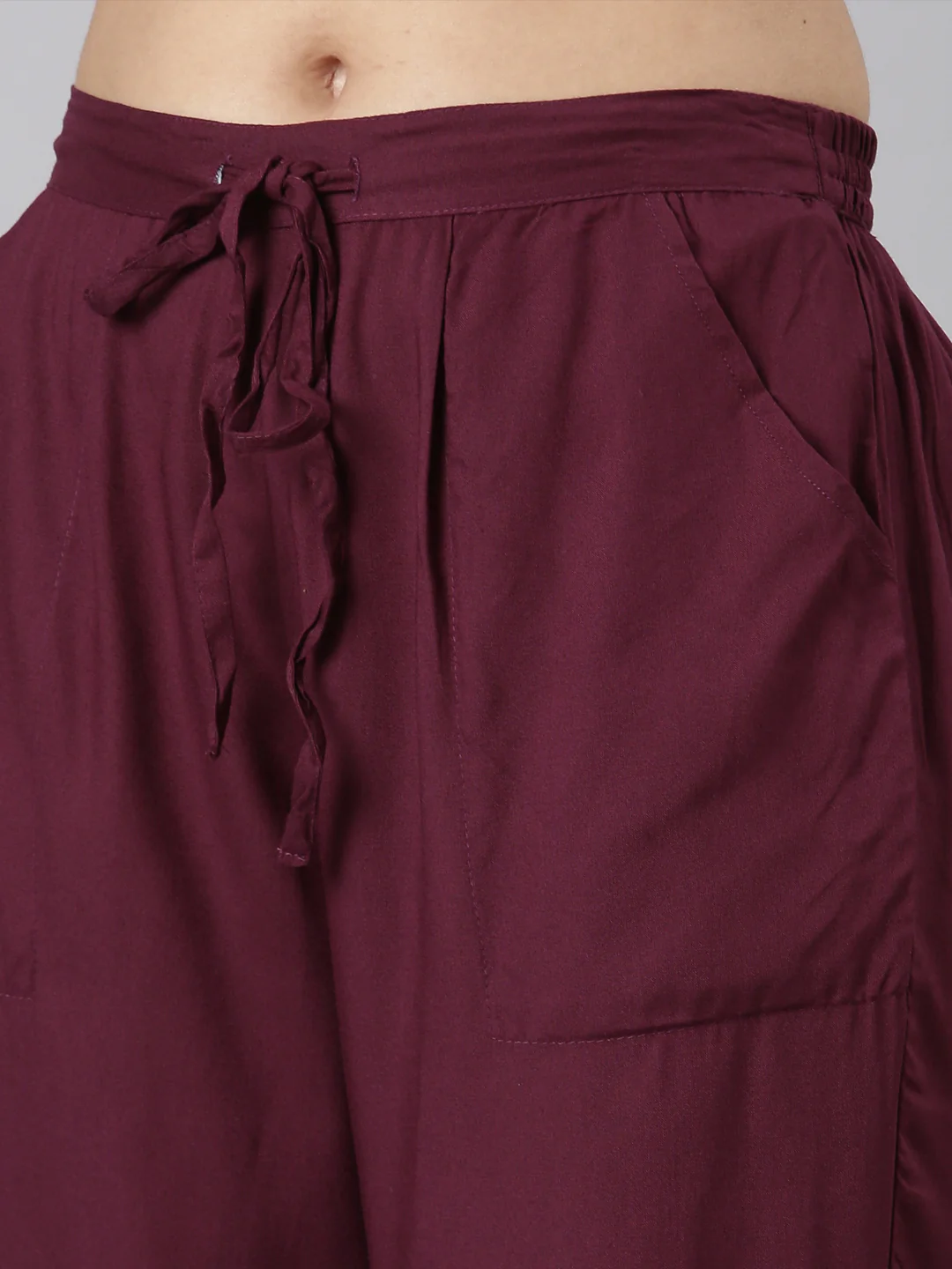 Neerus Purple Straight Casual Solid Kurta and Trouser with Dupatta - Image 7