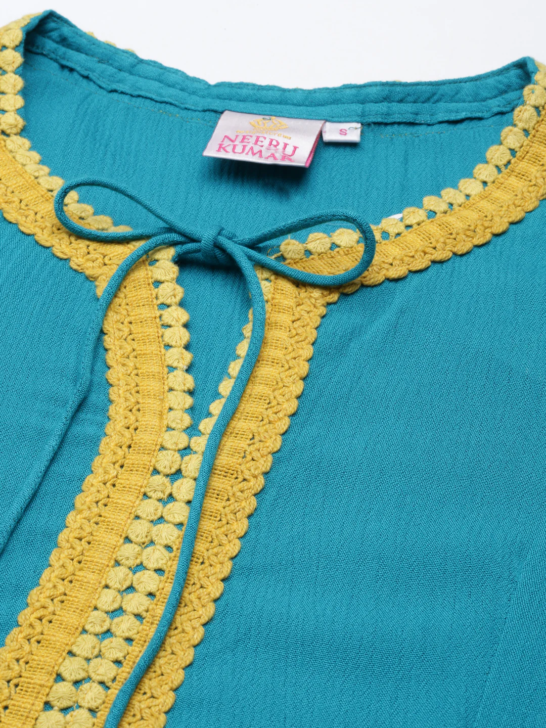 Neerus Rama Anarkali Straight Cotton Silk Kurta - Image 6