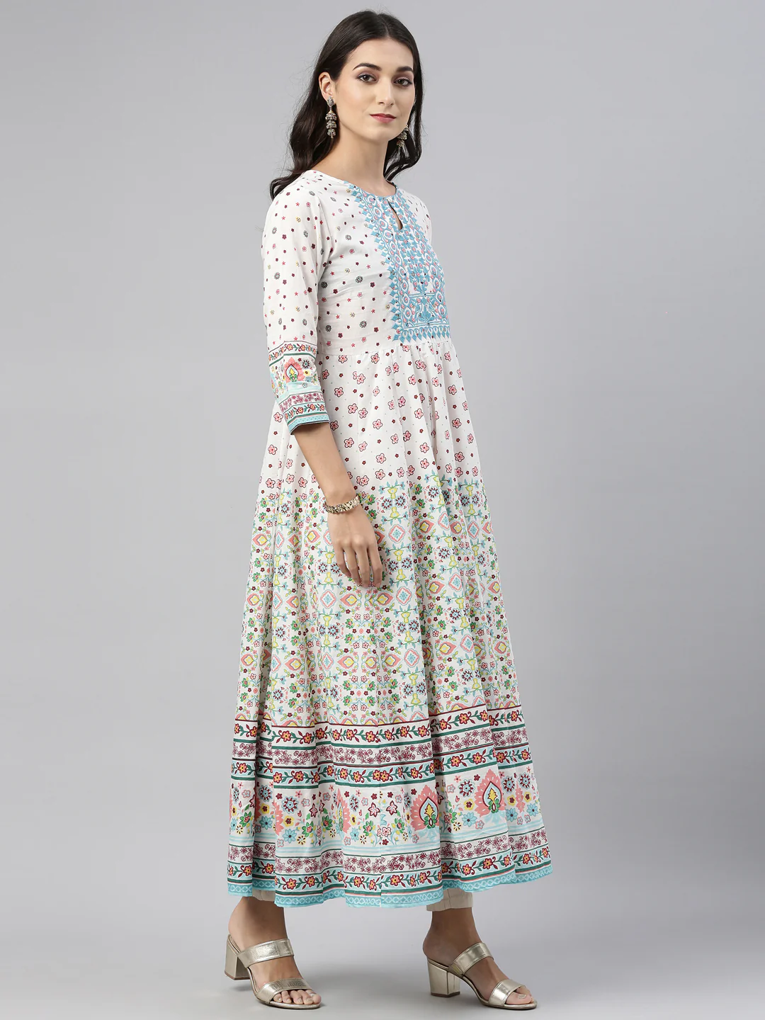 Neerus Rama Color Cotton Fabric Tunic - Image 4