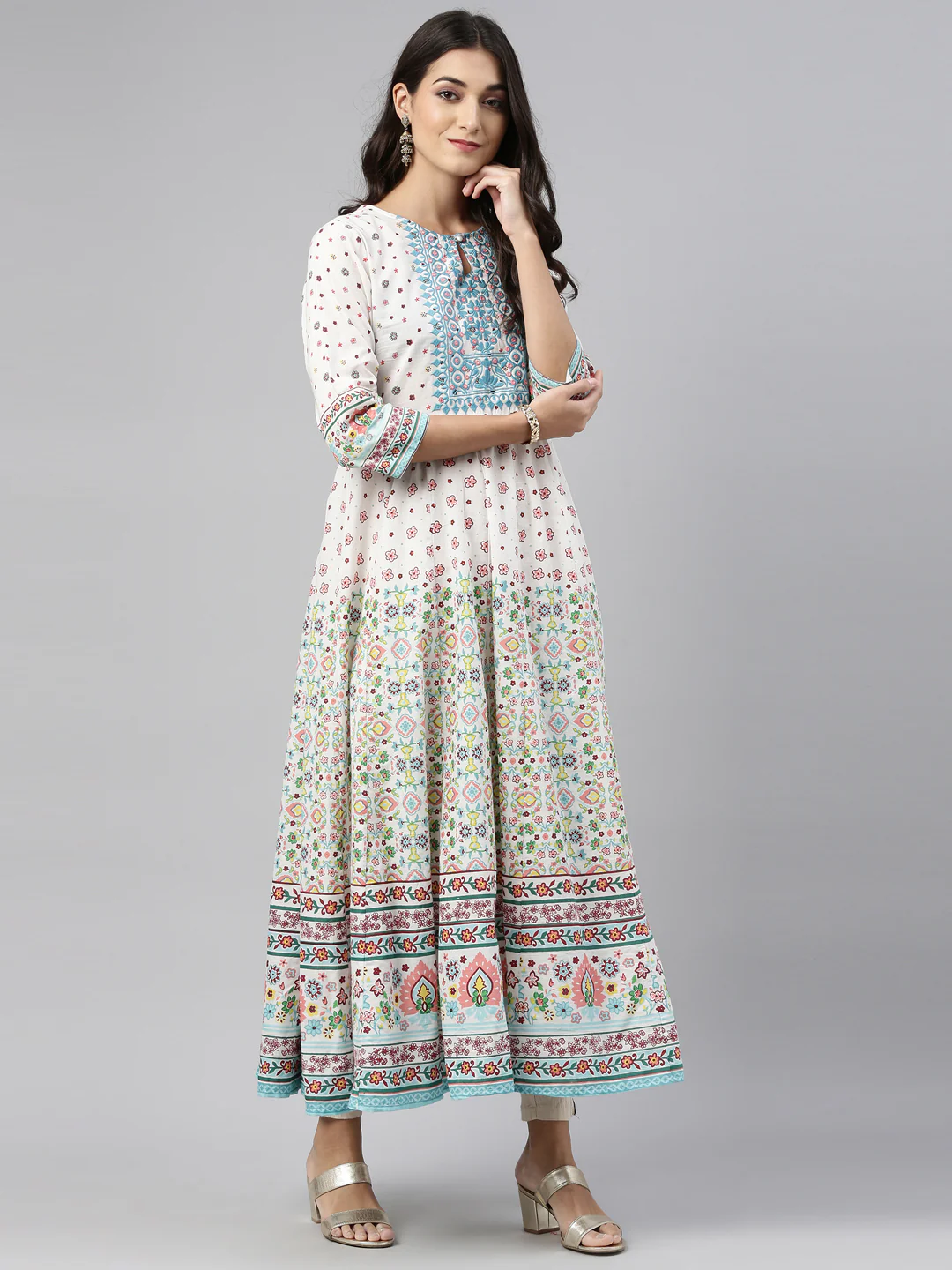 Neerus Rama Color Cotton Fabric Tunic - Image 6