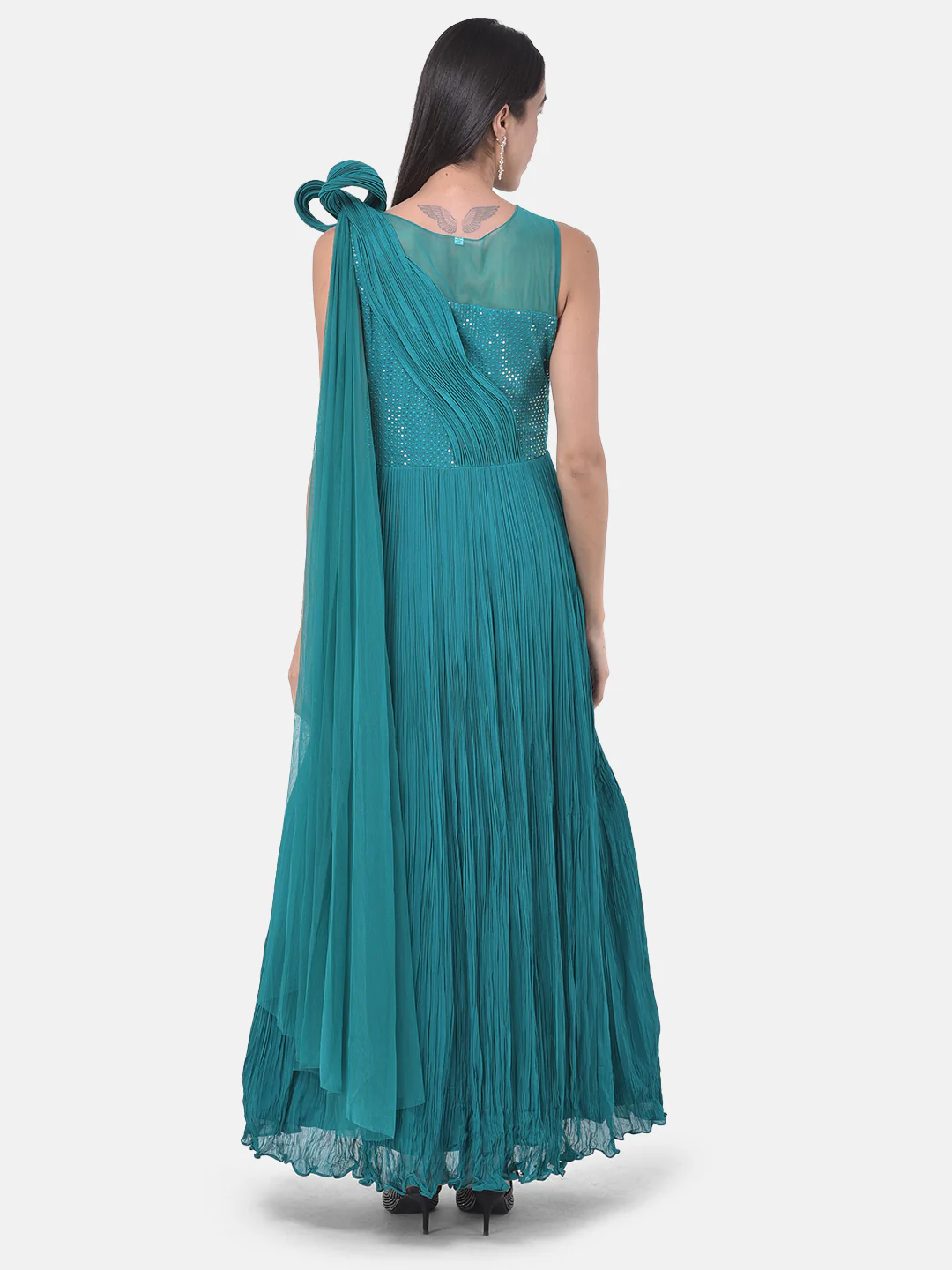 Neerus Rama Color Georgette Fabric Gown - Image 3