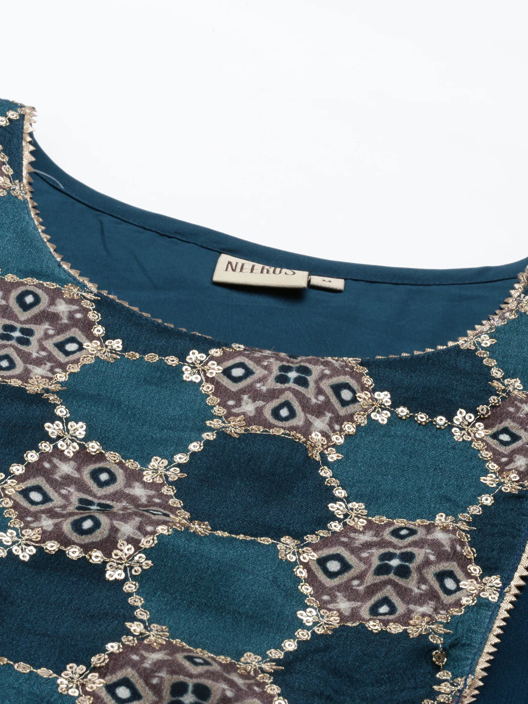 Neerus Rama Color Georgette Fabric Kurta - Image 9
