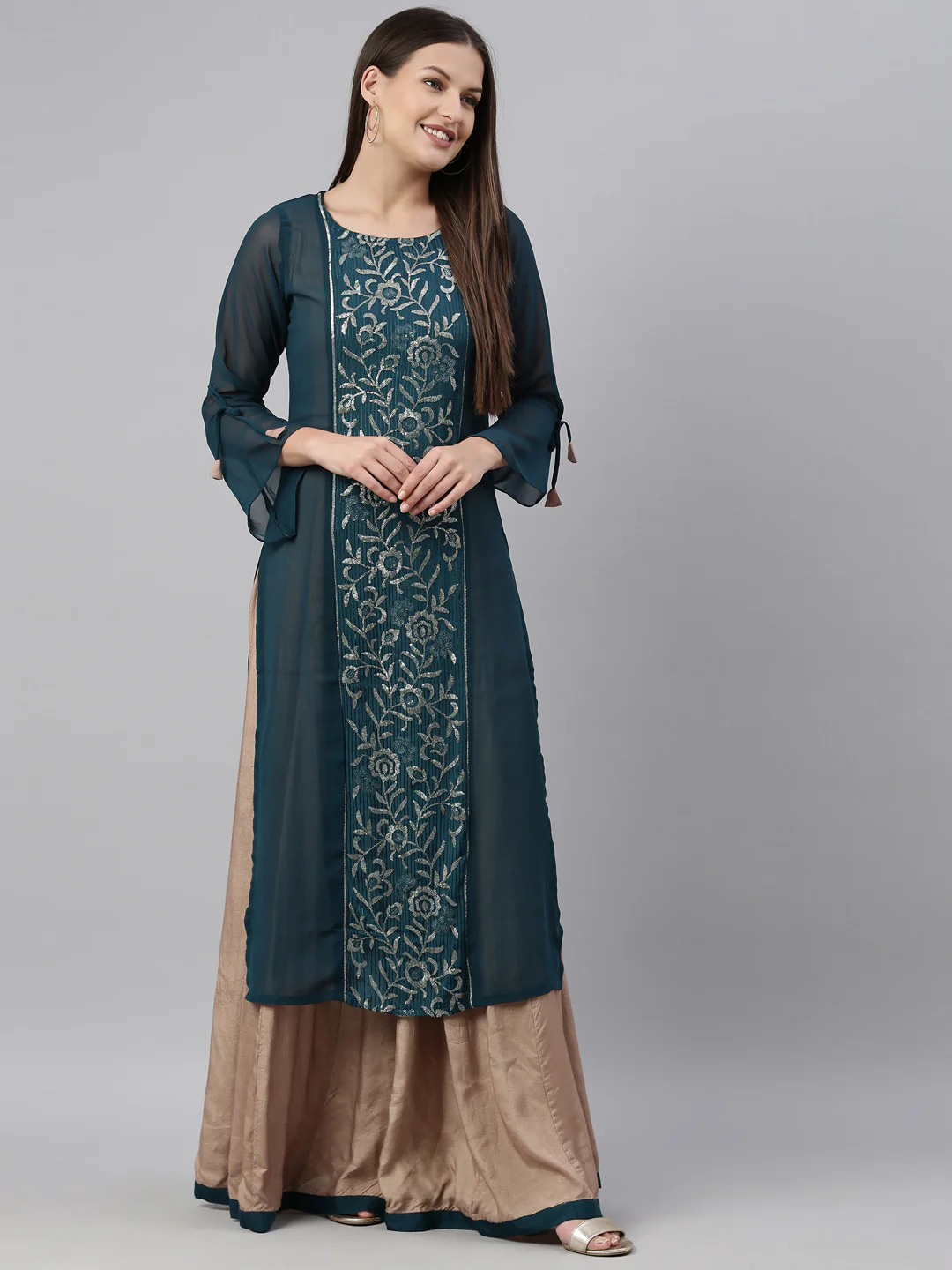 Neerus Rama Color Georgette Fabric Kurta - Image 7