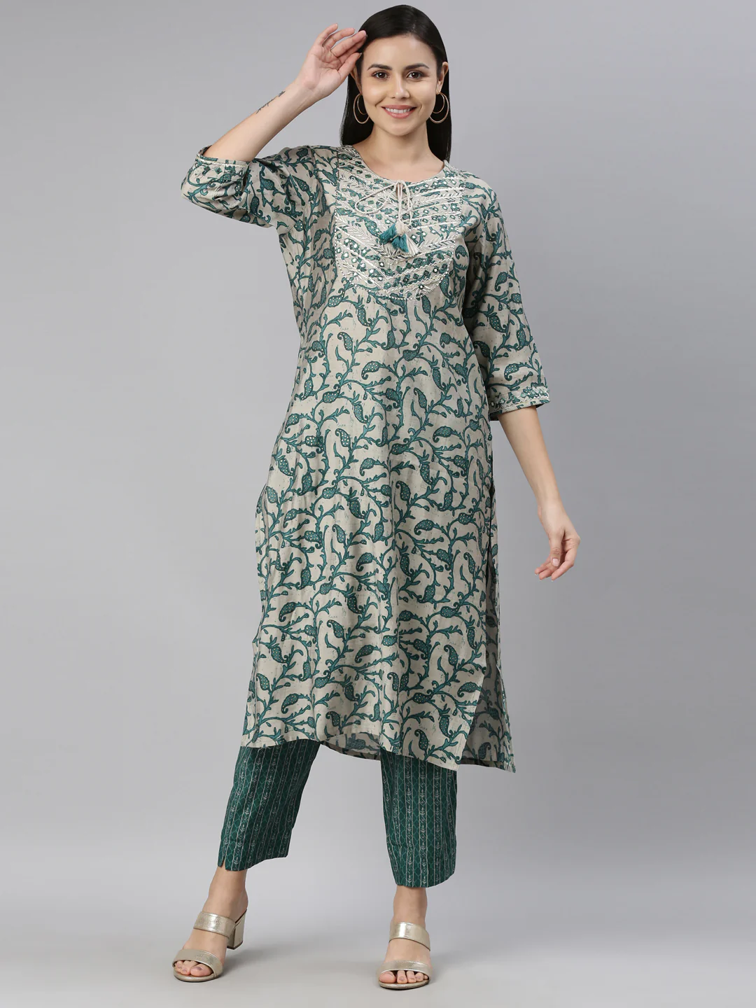 Neerus Rama Color Model Fabric Kurta