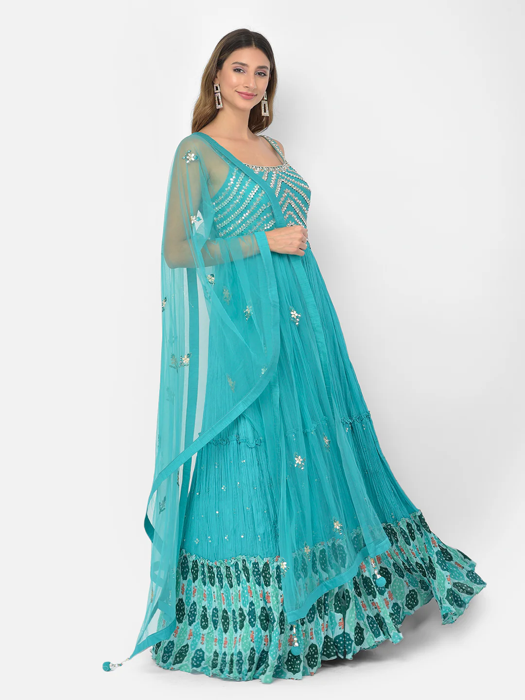 Neerus Rama Color Silk Fabric Salwar Kameez - Image 2
