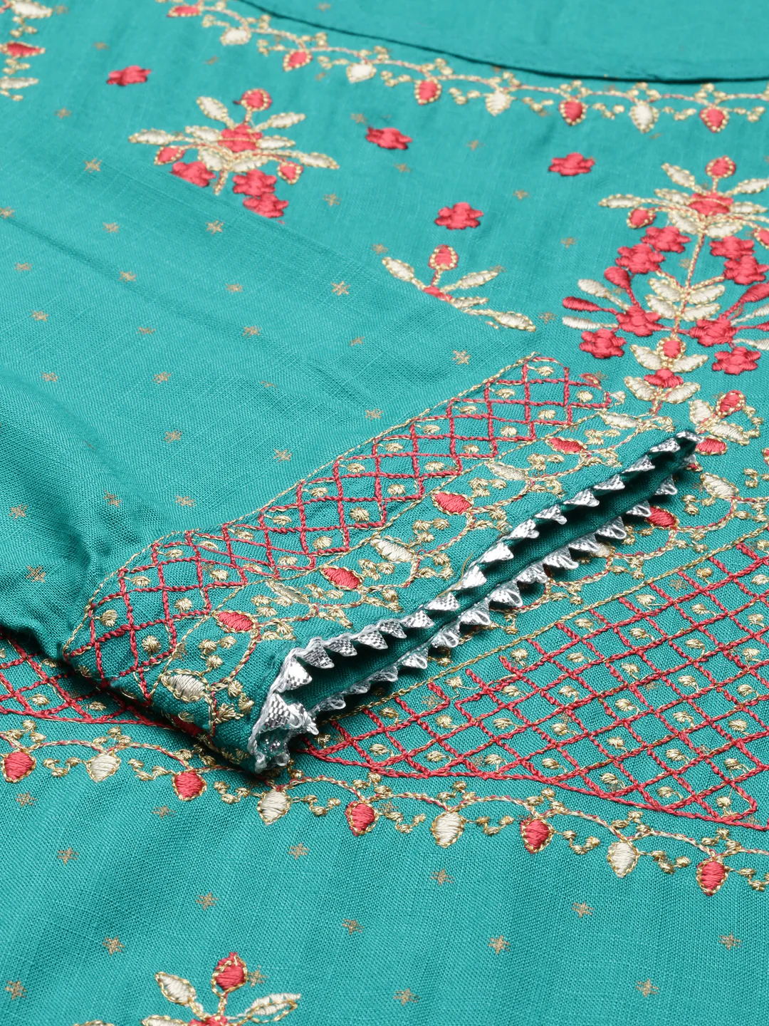 Neerus Rama Color Slub Rayon Fabric Kurta - Image 7