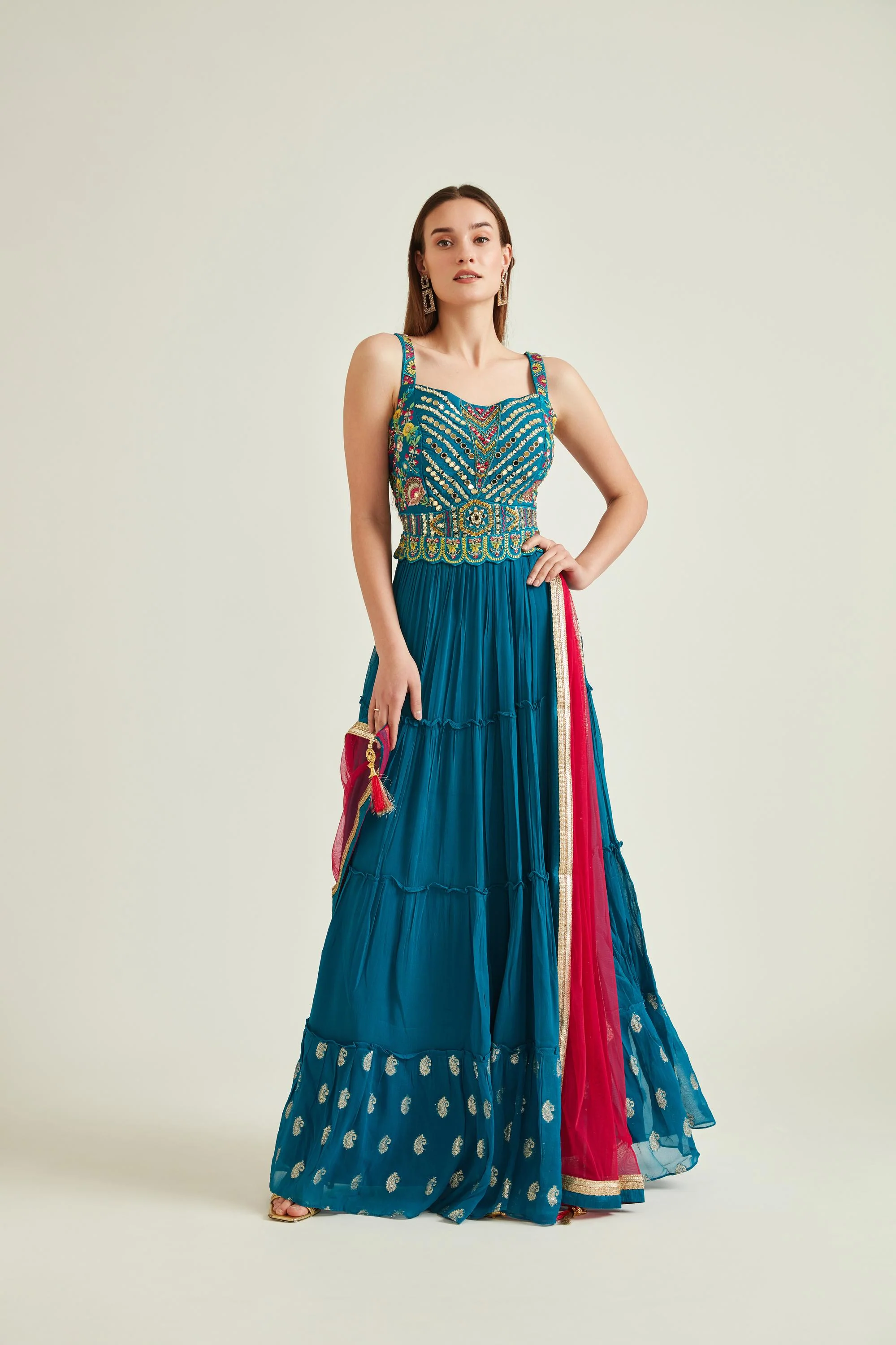 Neerus Rama Colour Georgette Fabric Suit