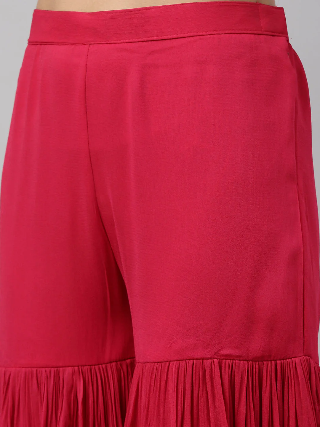 Neerus Rani Color Banaras Fabric Suit-Short Anarkali - Image 7