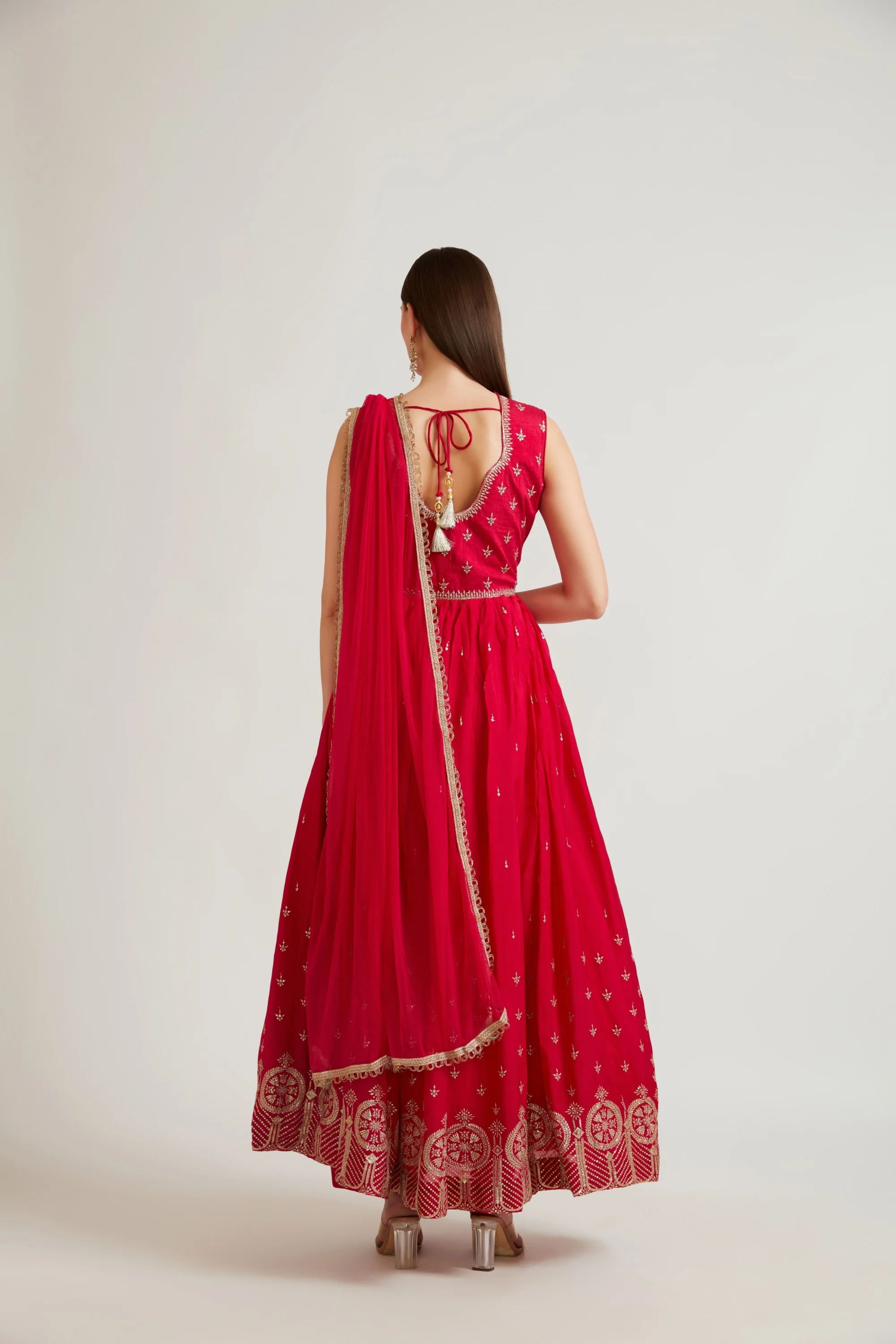 Neerus Rani Color Chiffon Fabric Anarkali Suit Set - Image 3