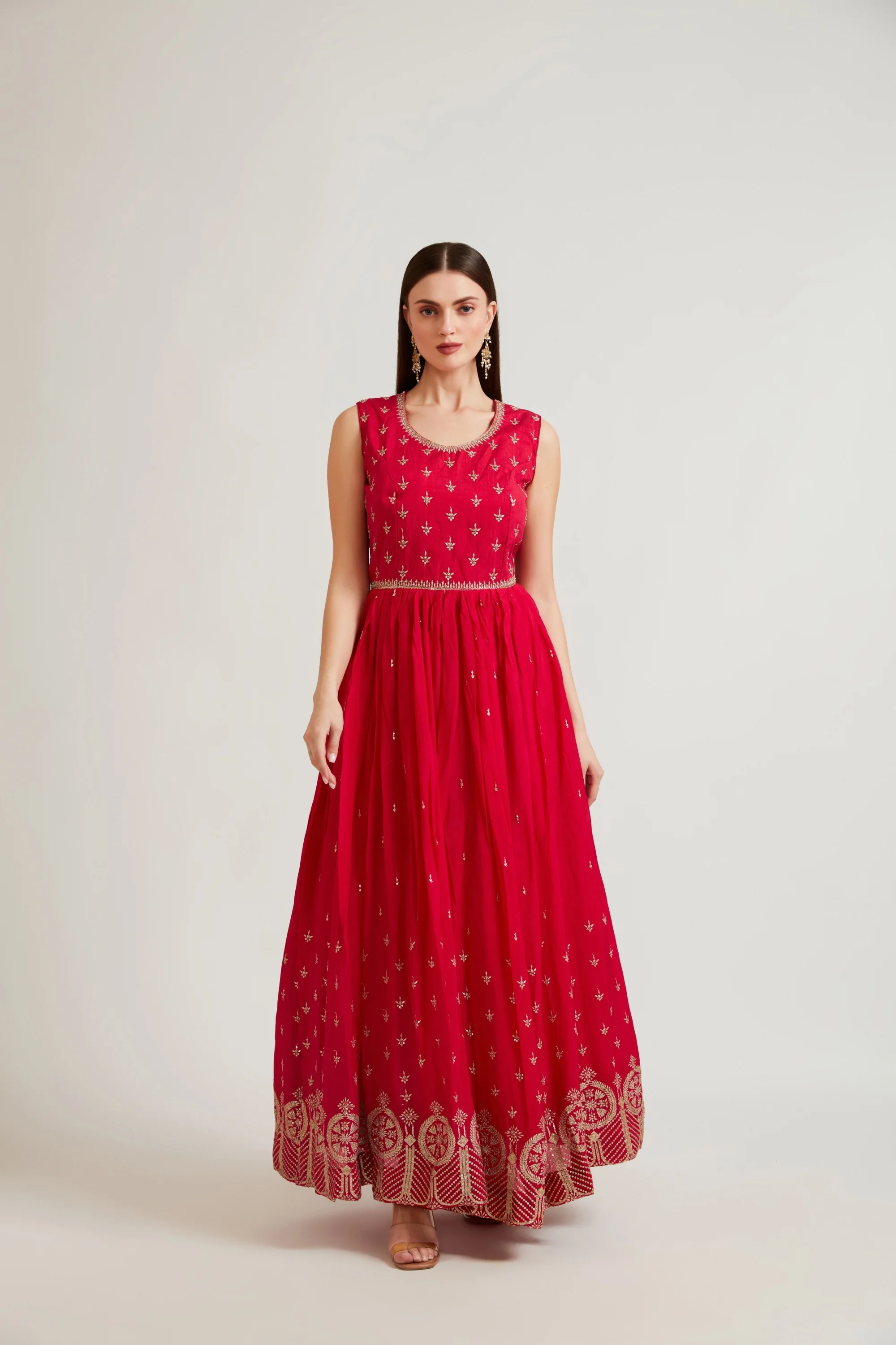 Neerus Rani Color Chiffon Fabric Anarkali Suit Set - Image 5