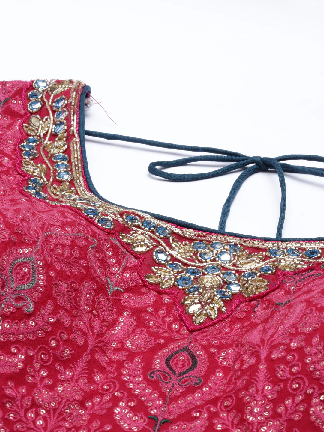 Neerus Rani Color Georgette Fabric Kurta Set - Image 2