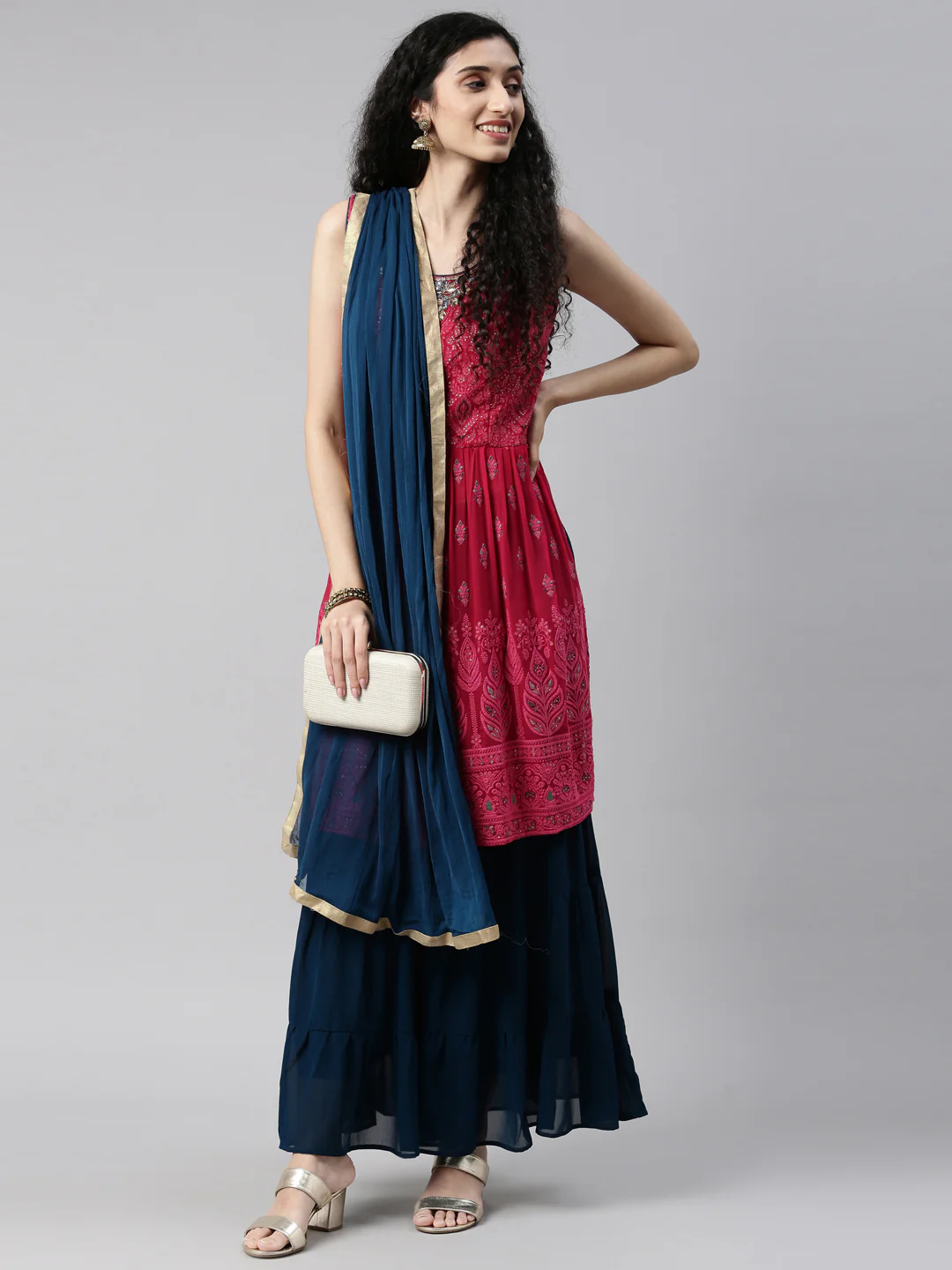 Neerus Rani Color Georgette Fabric Kurta Set - Image 8