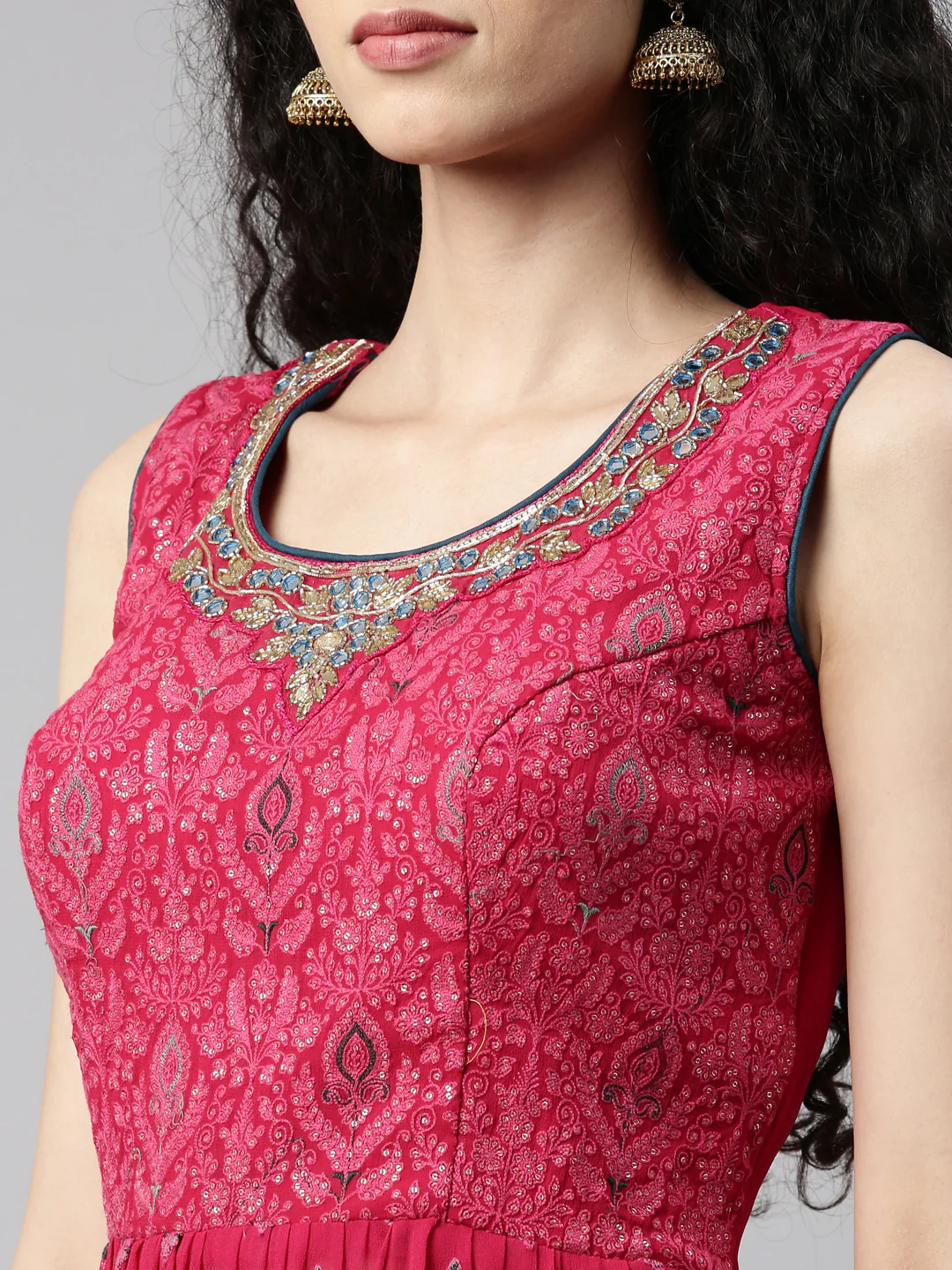 Neerus Rani Color Georgette Fabric Kurta Set - Image 9