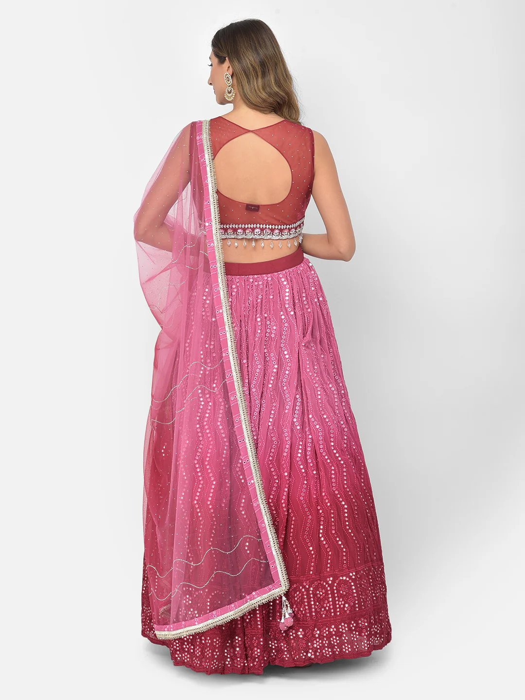 Neerus Rani Color Georgette Fabric Lehenga Choli - Image 4