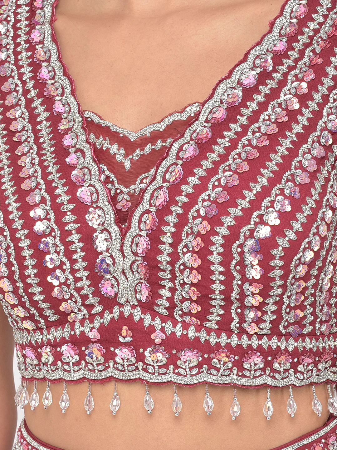 Neerus Rani Color Georgette Fabric Lehenga Choli - Image 7