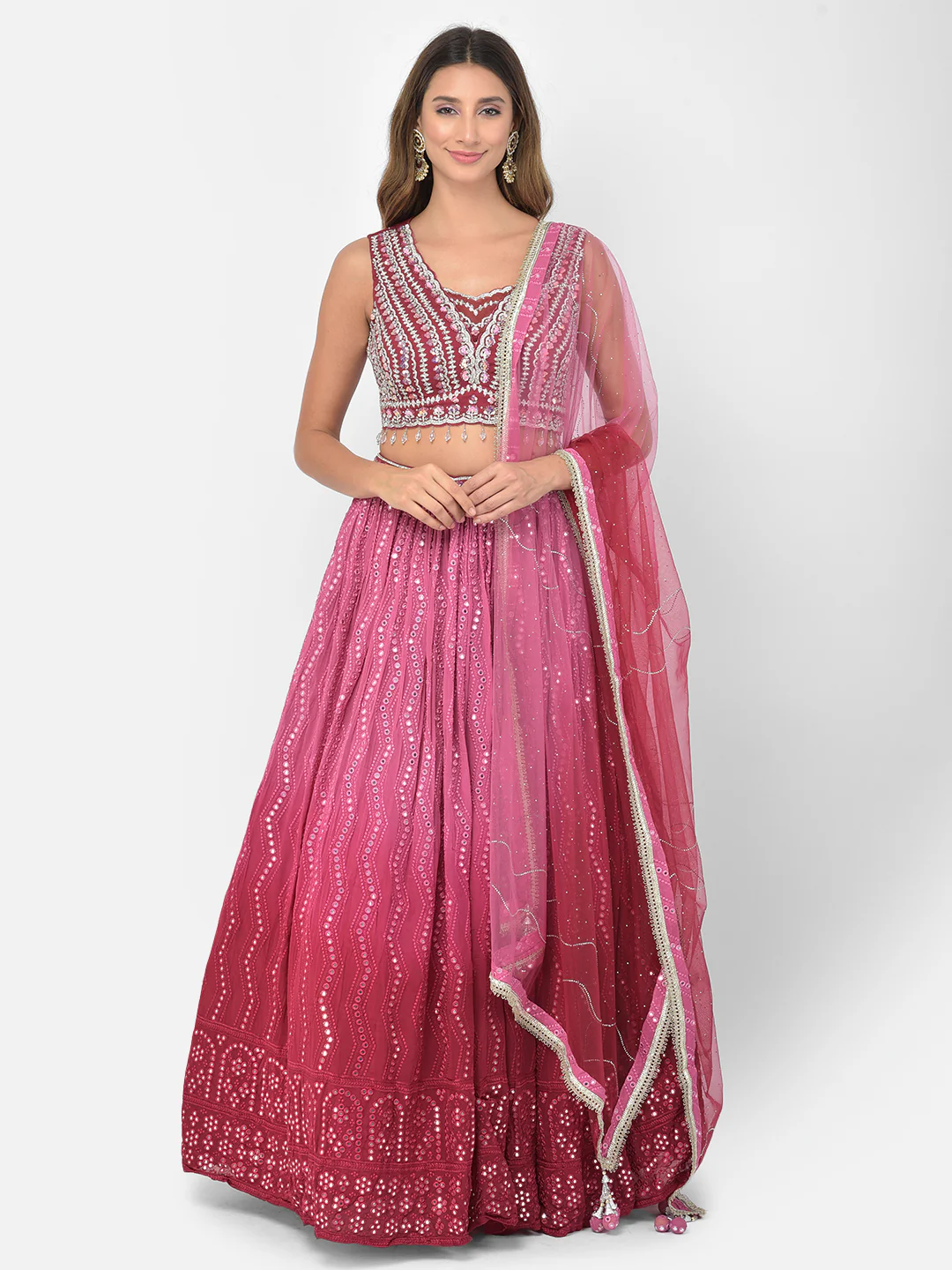 Neerus Rani Color Georgette Fabric Lehenga Choli - Image 8