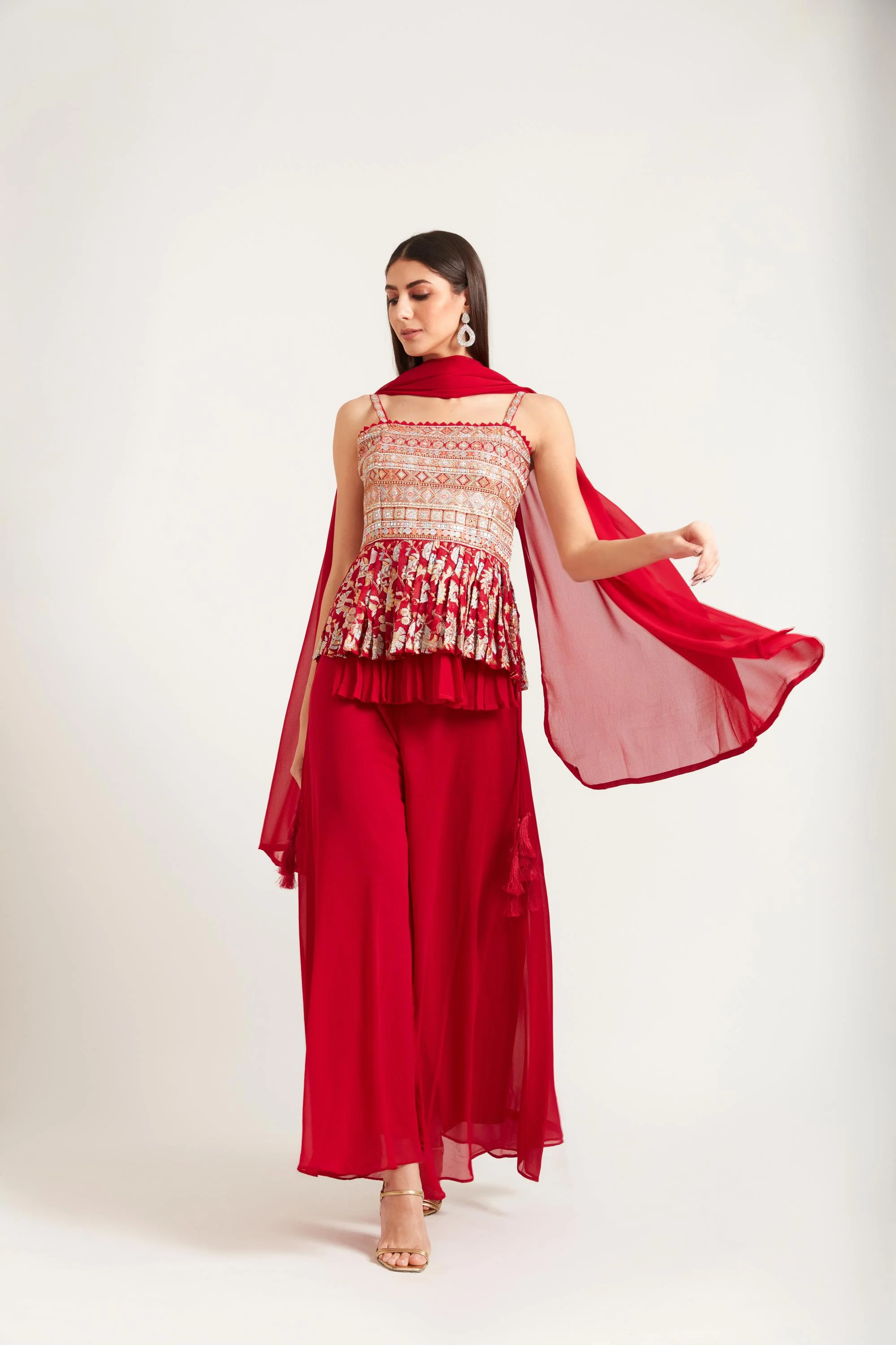 Neerus Rani Color Georgette Fabric Suit Set
