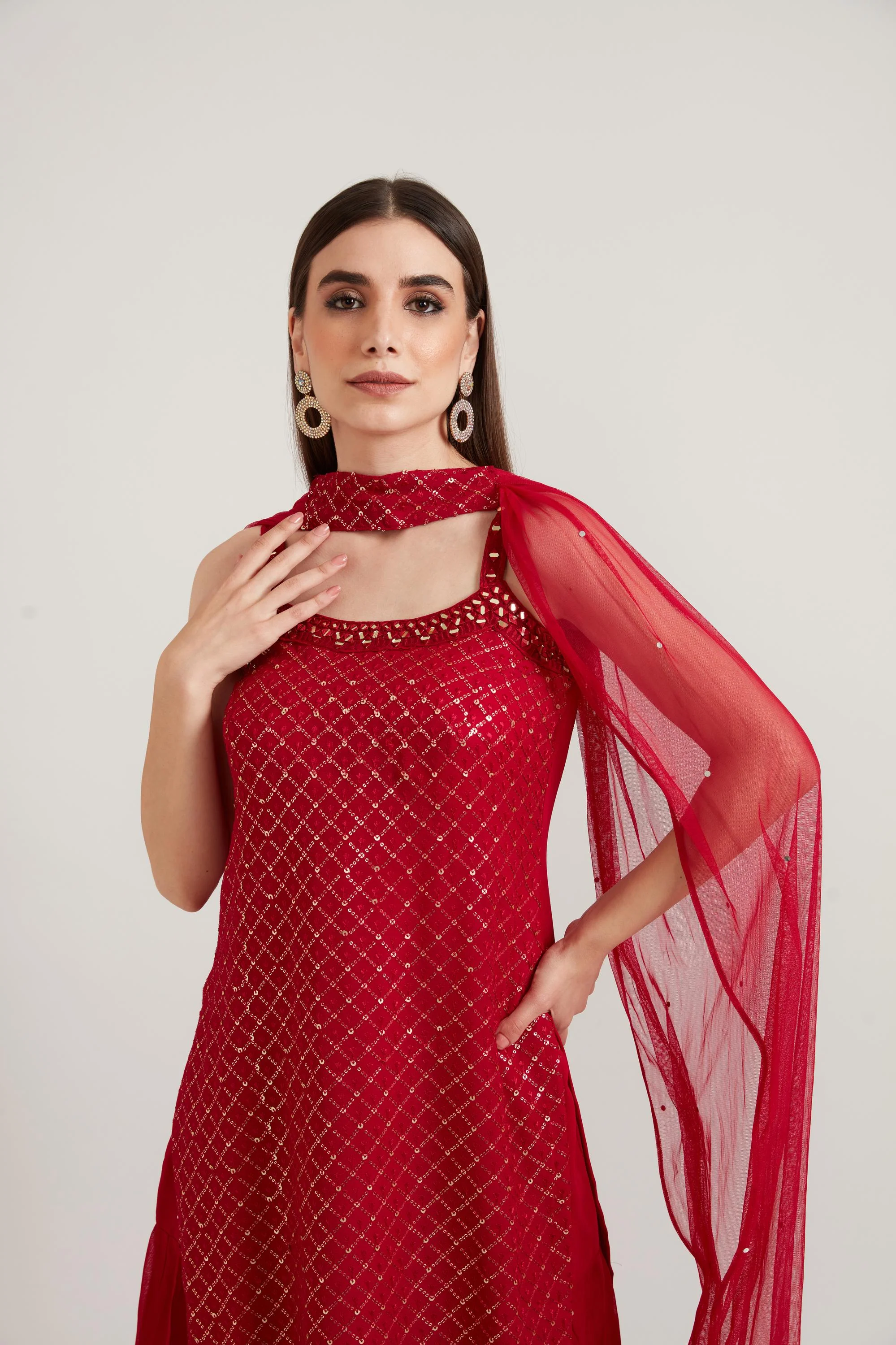 Neerus Rani Color Georgette Fabric Suit Set - Image 2