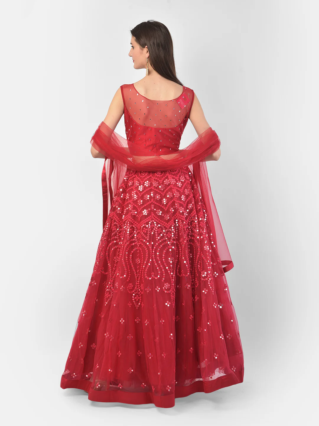 Neerus Rani Color Nett Fabric Ghagra Set - Image 4