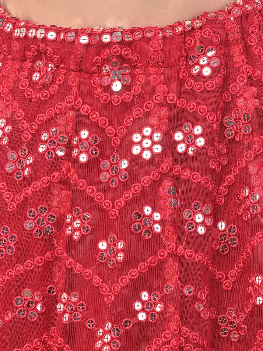 Neerus Rani Color Nett Fabric Ghagra Set - Image 7