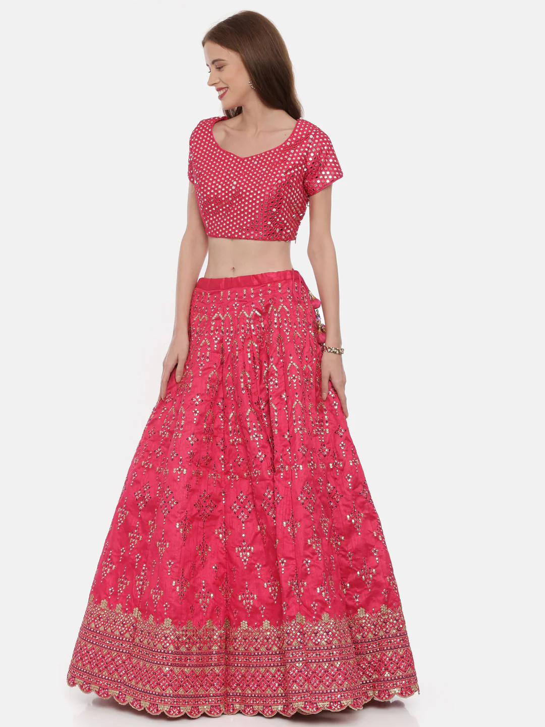 Neerus Rani Color Nett Fabric Ghagra Set - Image 3