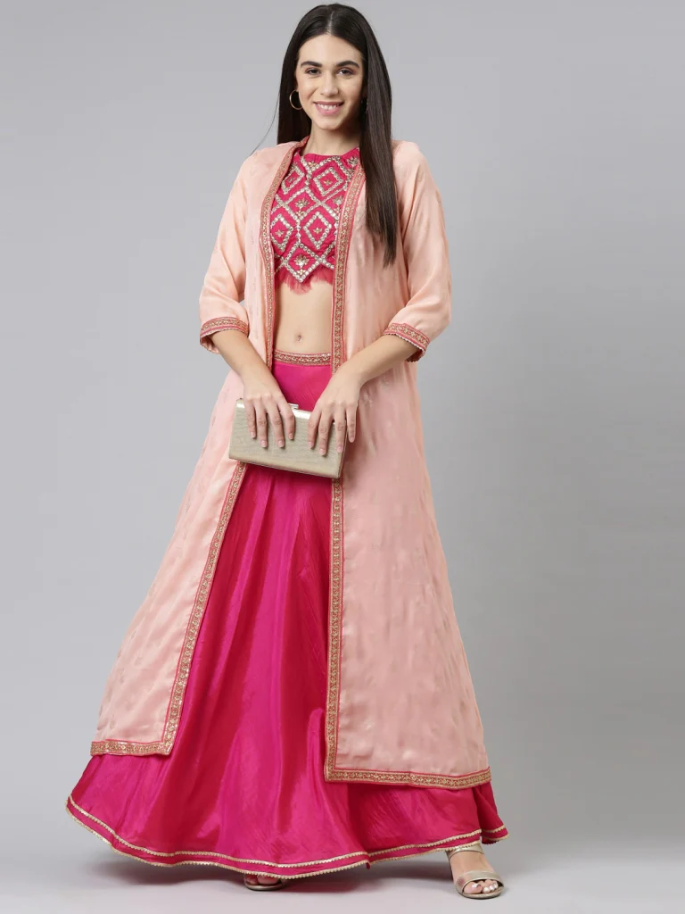 Neerus Rani Color Silk Fabric Fusion Set - Image 5
