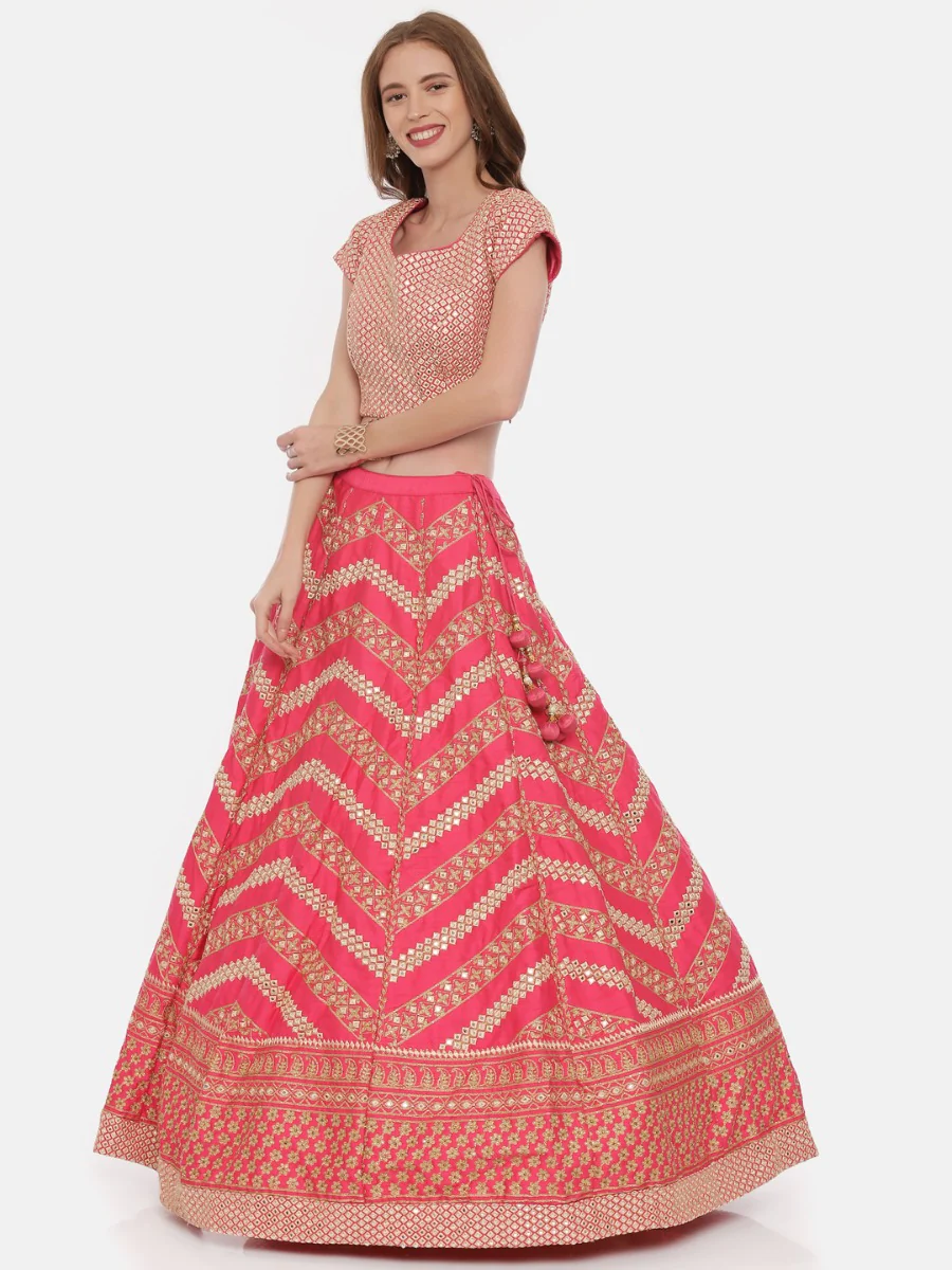 Neerus Rani Color Silk Fabric Ghagra Set - Image 2