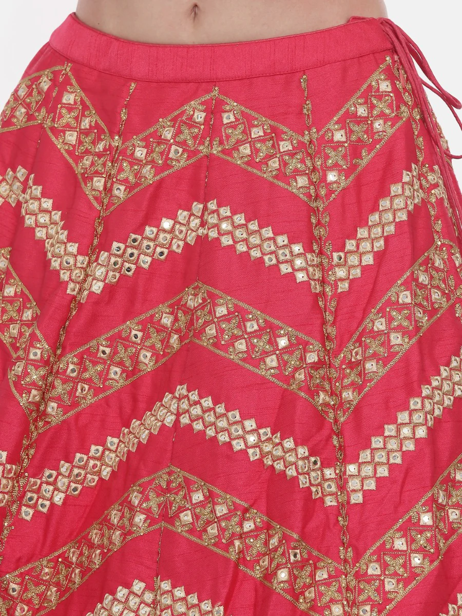 Neerus Rani Color Silk Fabric Ghagra Set - Image 8