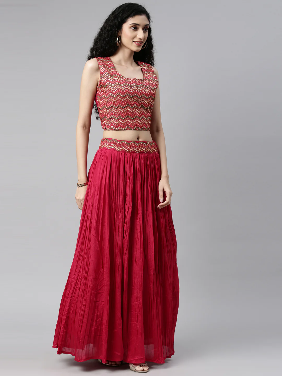 Neerus Rani Color Silk Fabric Lehenga Set - Image 17