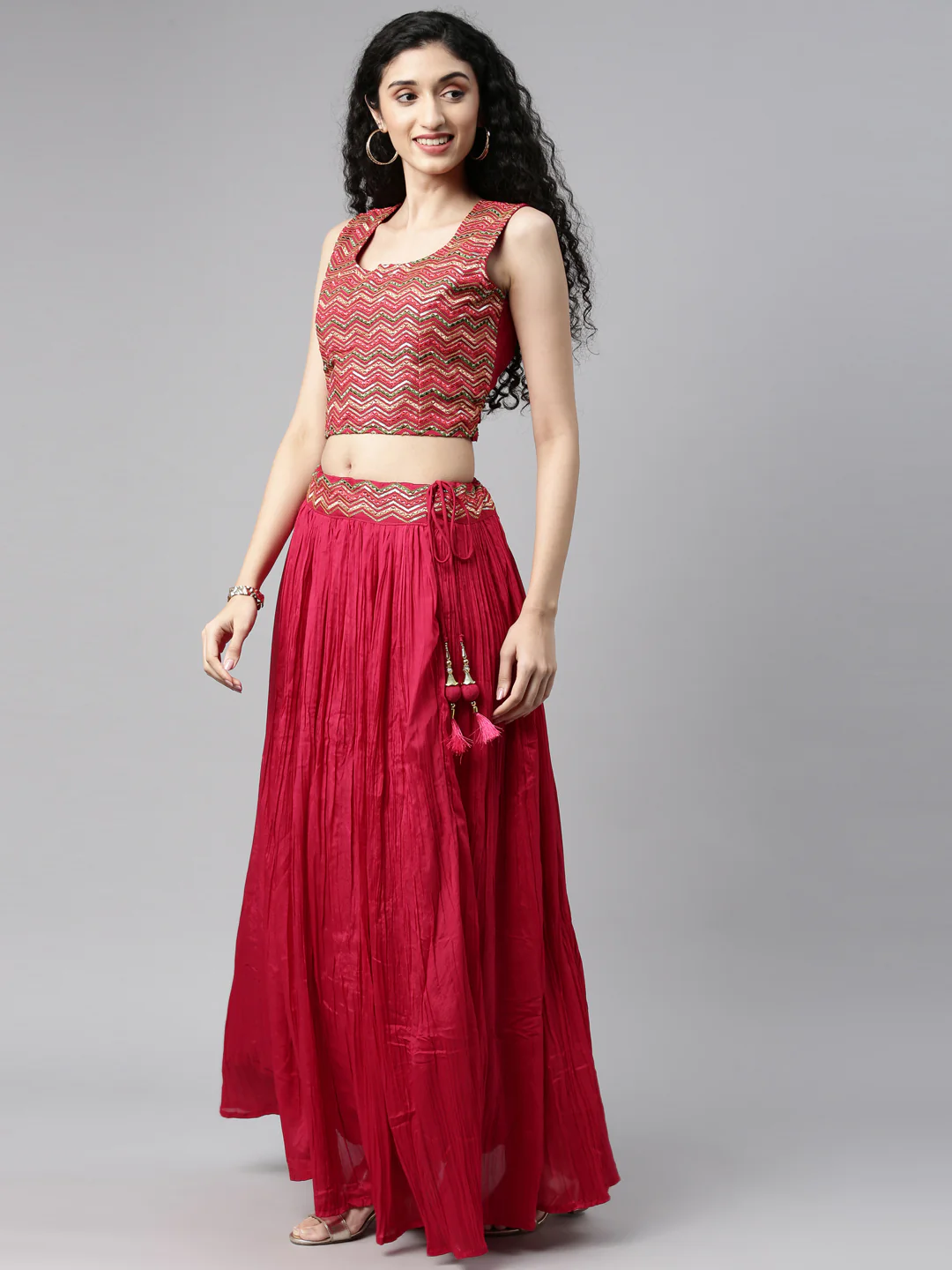 Neerus Rani Color Silk Fabric Lehenga Set - Image 26