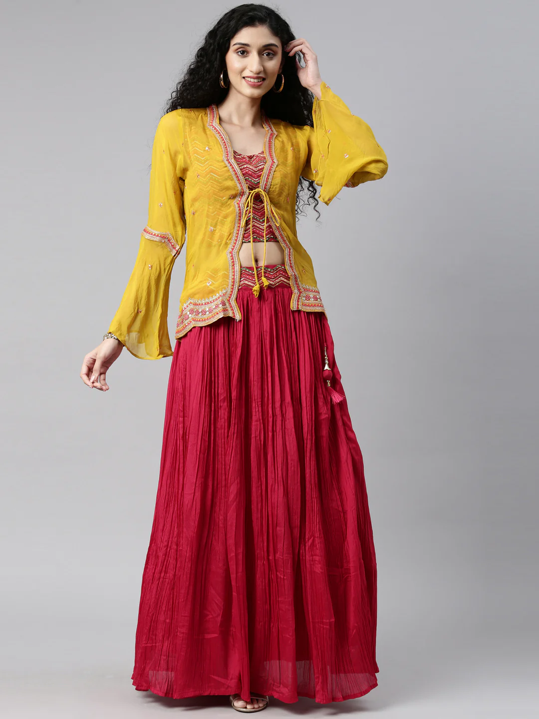 Neerus Rani Color Silk Fabric Lehenga Set - Image 38