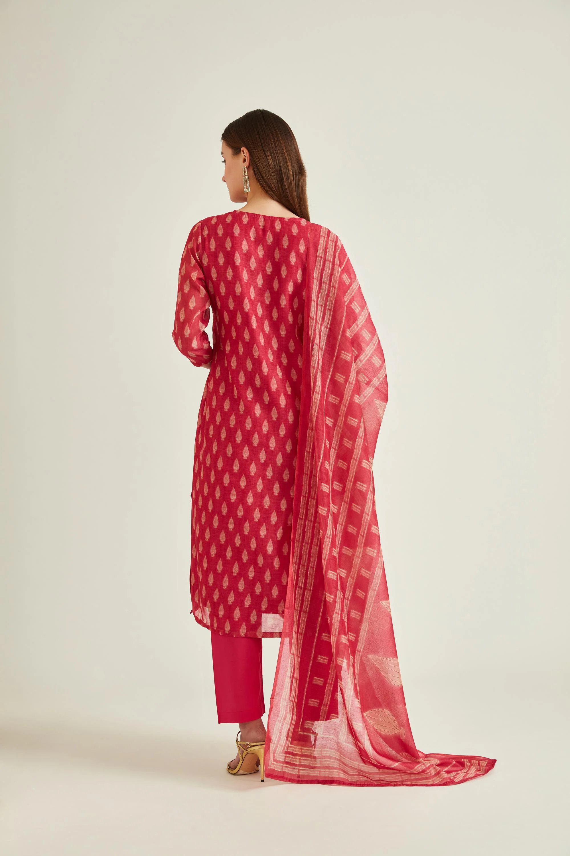 Neerus Rani Colour Banaras Fabric Suit - Image 2
