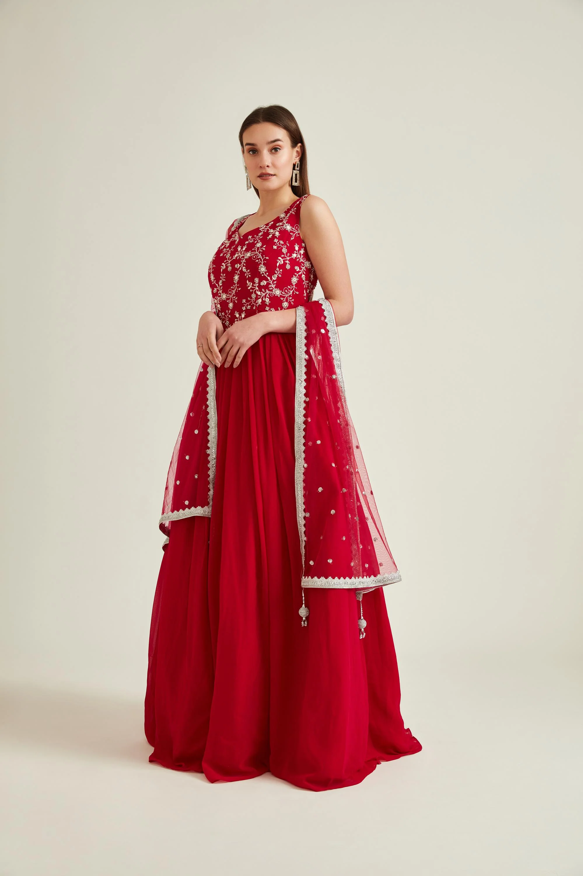 Neerus Rani Colour Georgette Fabric Gown