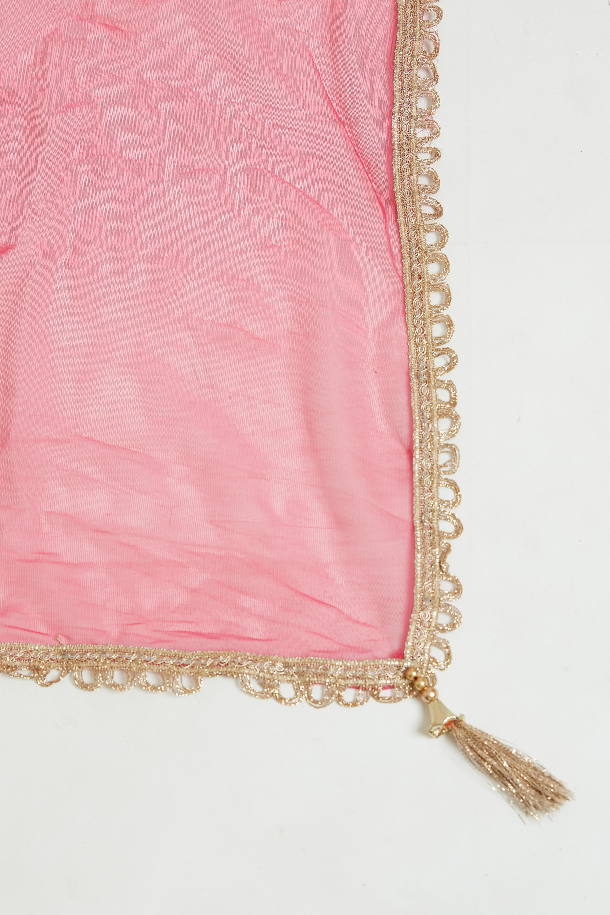 Neerus Rani Pink Color Chiffon Fabric Anarkali Suit Set - Image 5